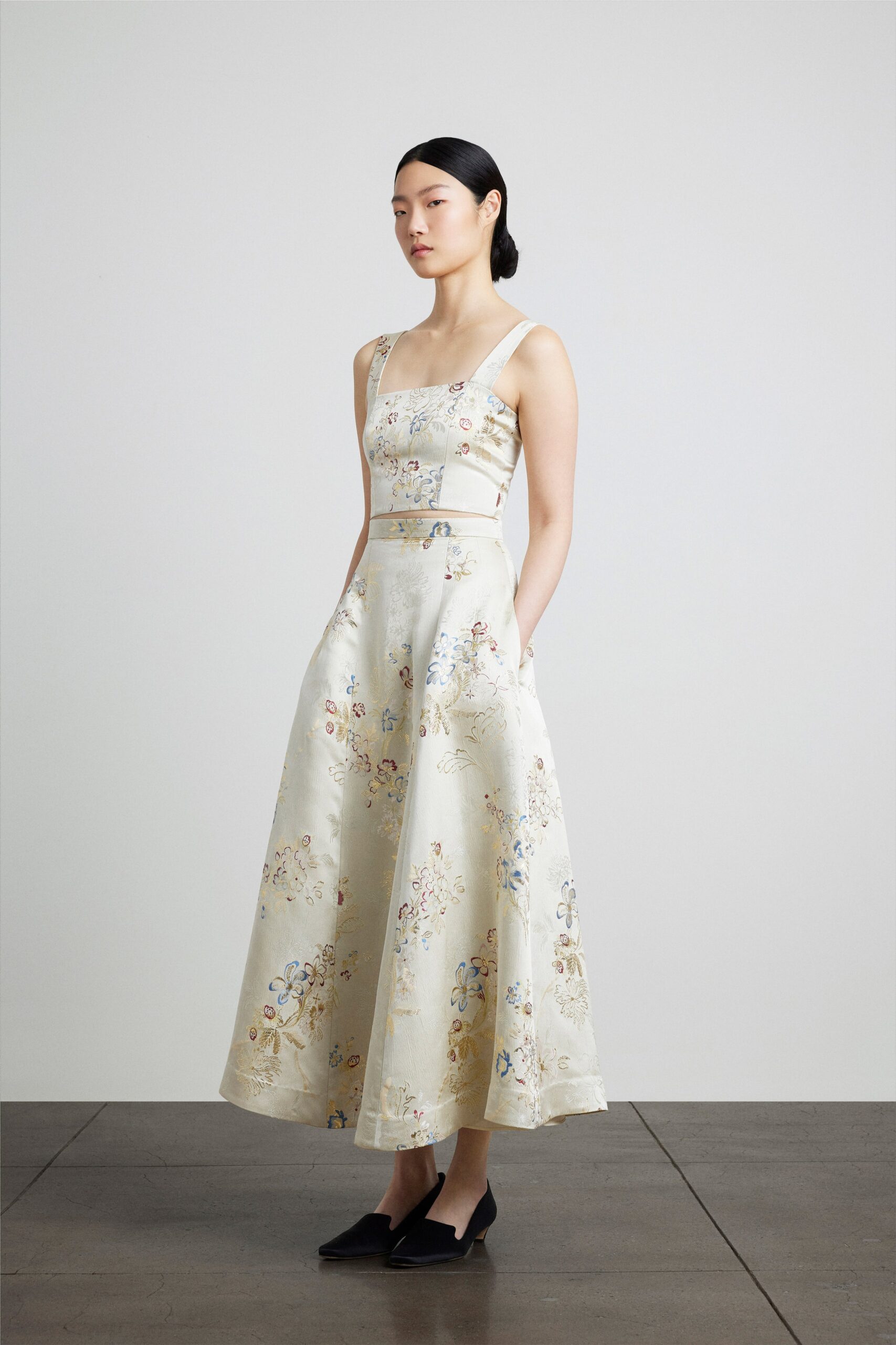 ivory silk sleeveless dress