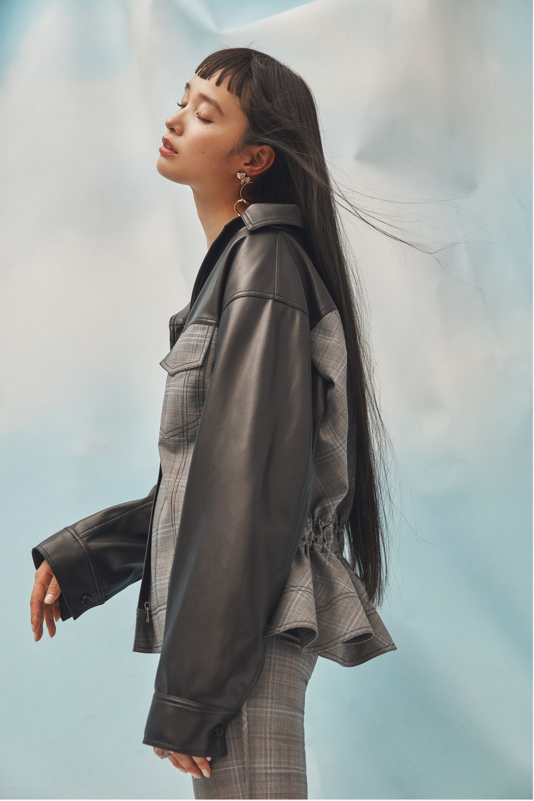 black leather fitted jacket