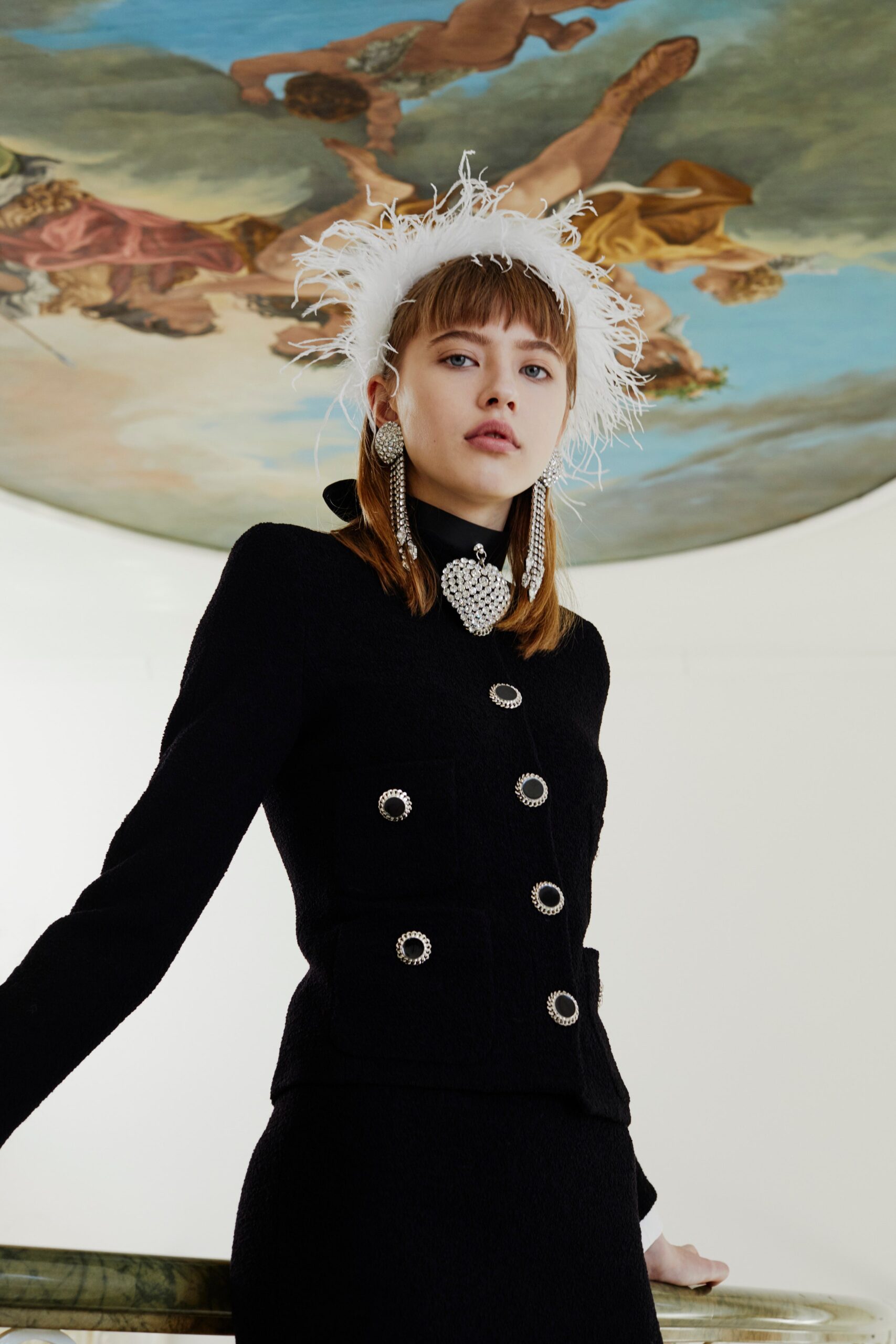 black wool fitted pencil skirt