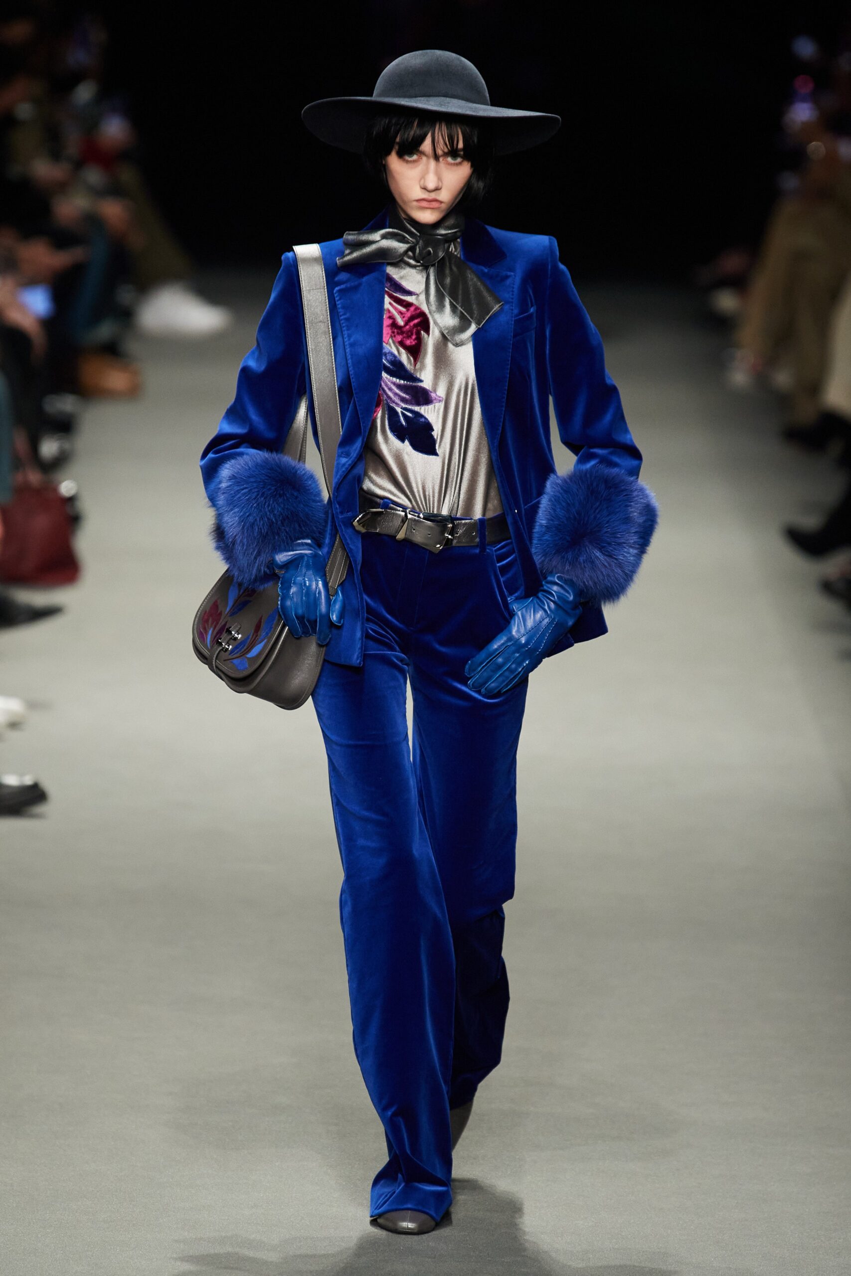 blue velvet tailored suit