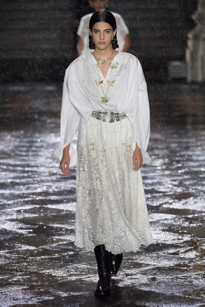 white relaxed embroidered dress