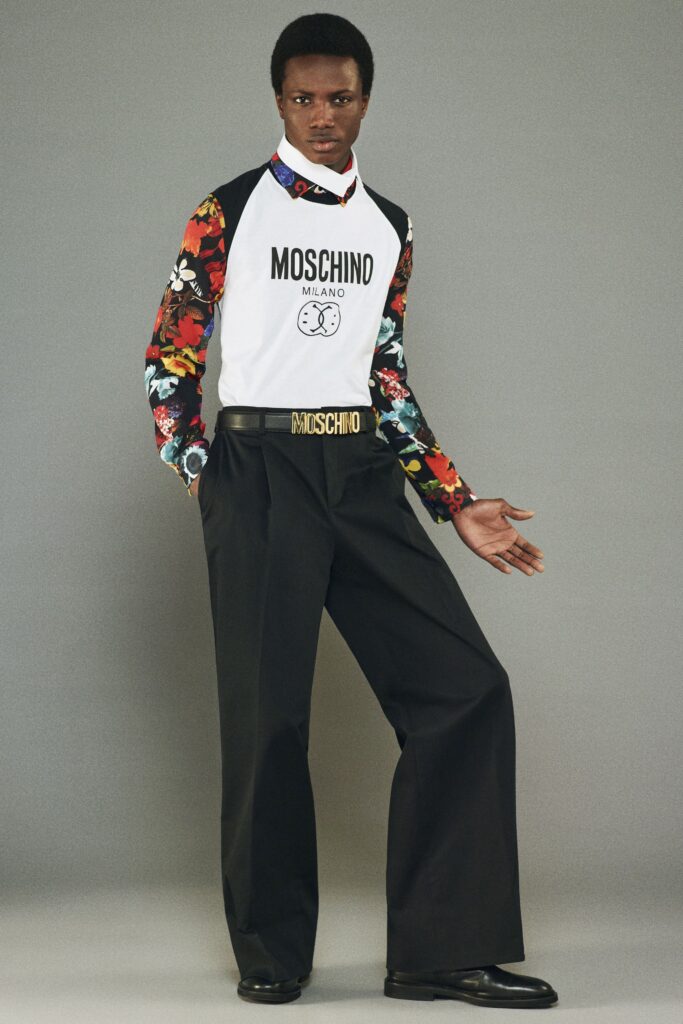 relaxed multi-printed shirt with wide-leg pants