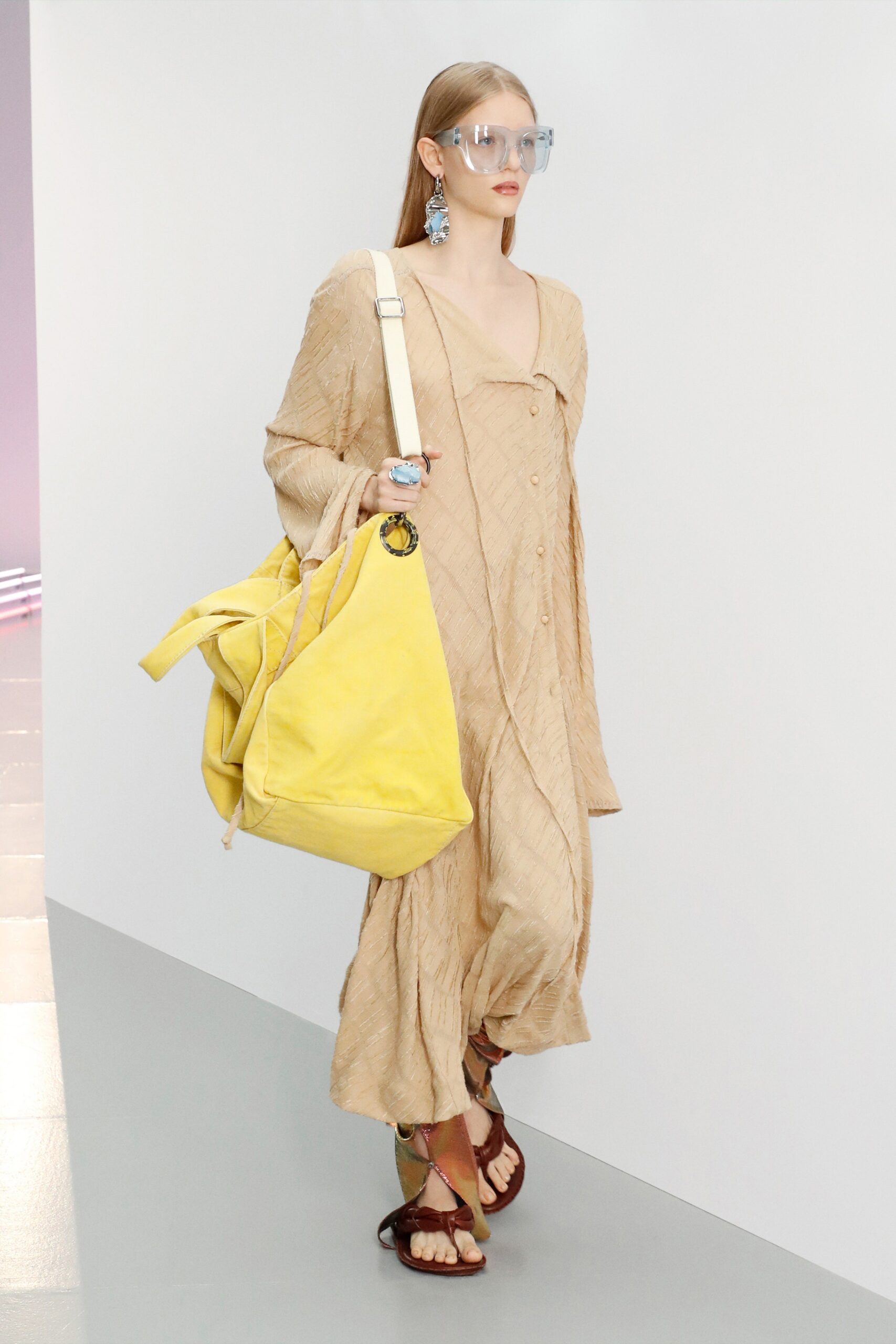 beige relaxed midi dress