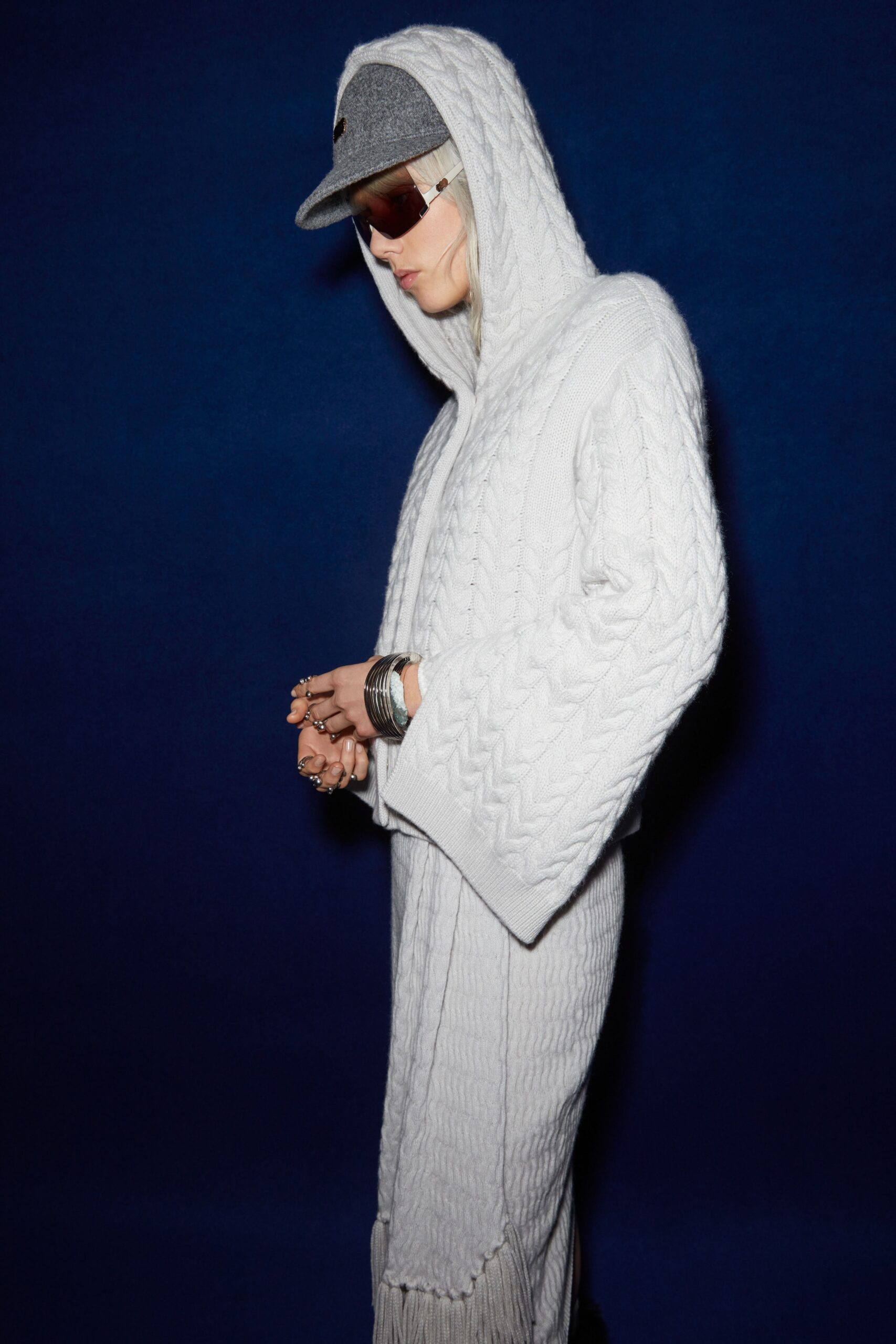 white wool relaxed coat