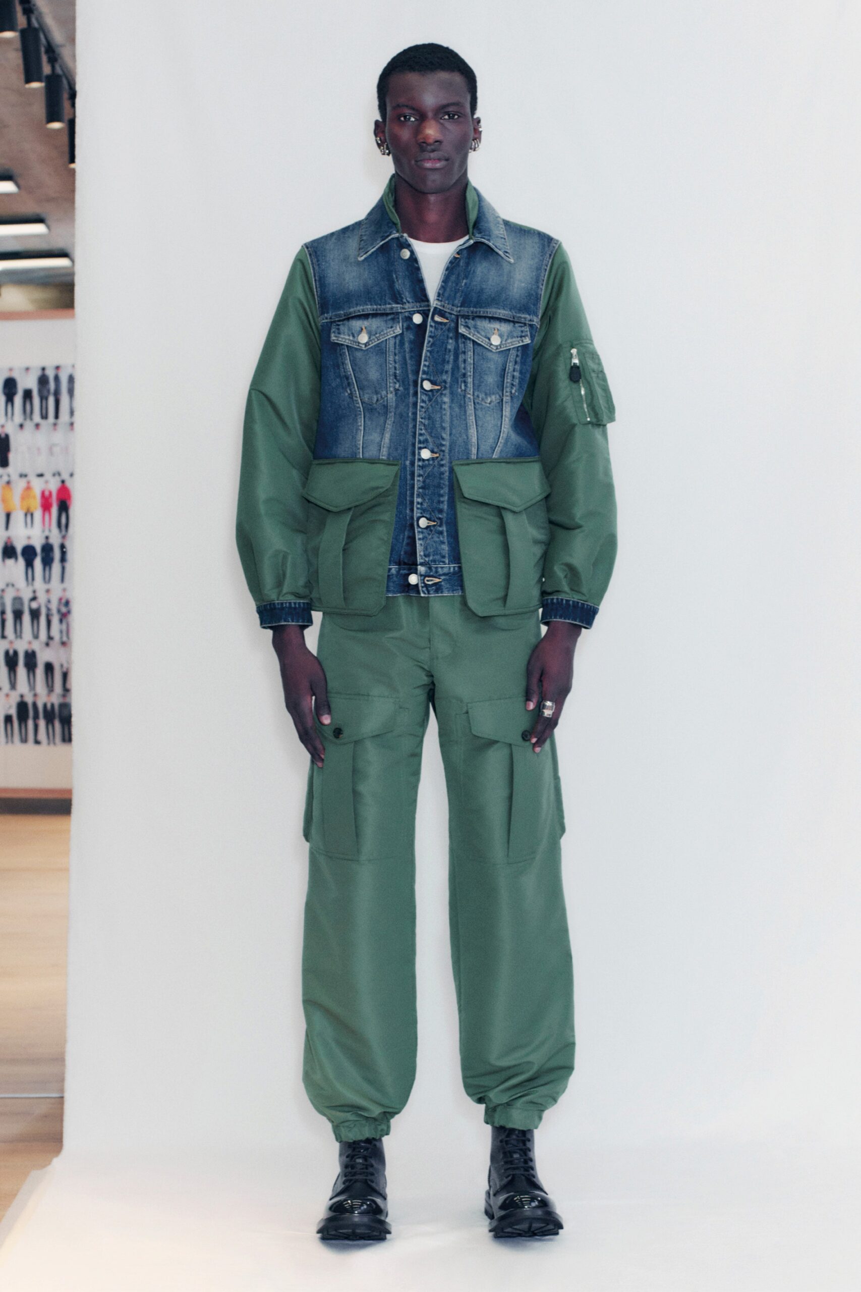 blue green relaxed jacket and pants