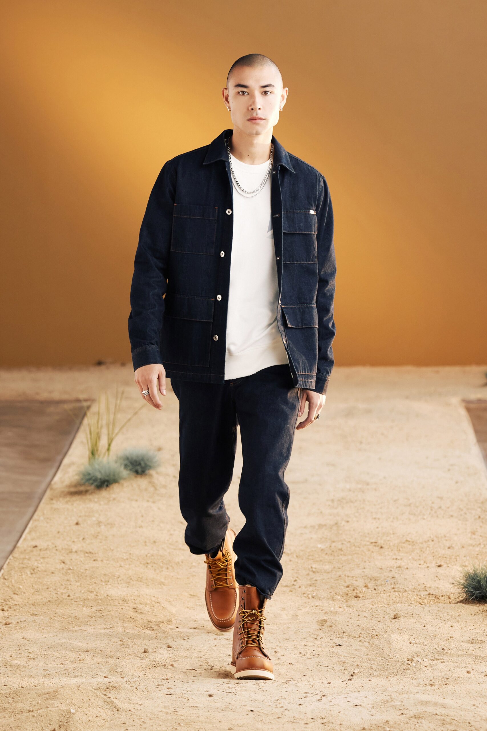 blue denim jacket with white t-shirt