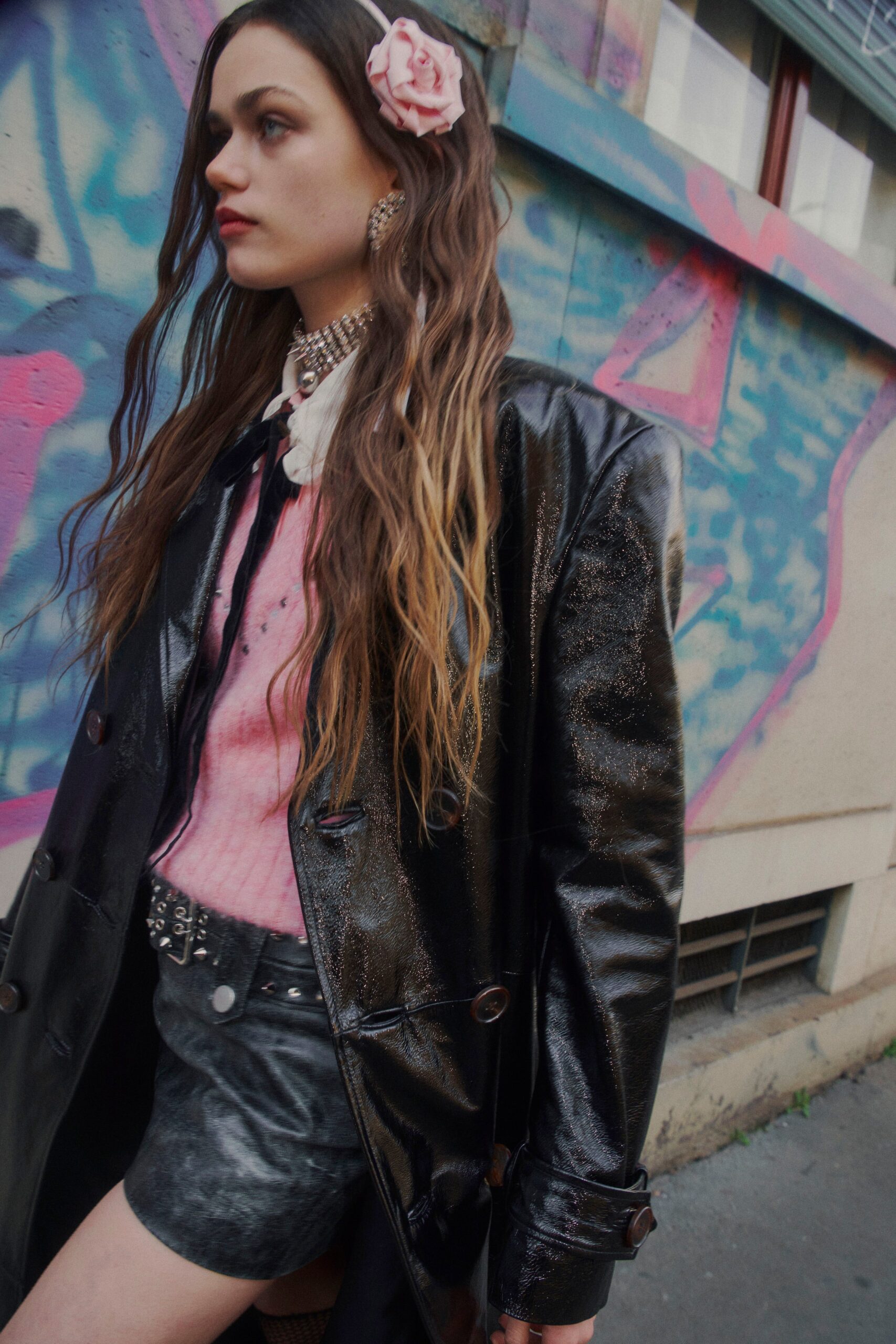 black denim fitted distressed mini skirt