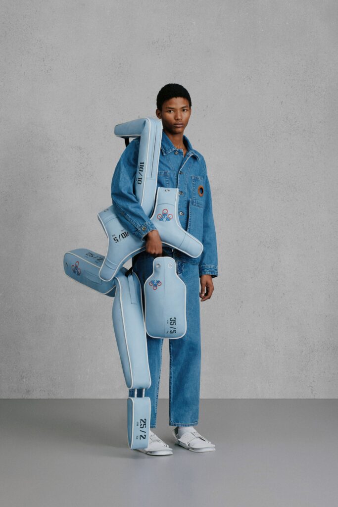 blue denim jacket and pants