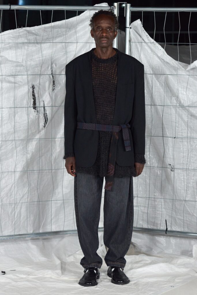 black blazer and mesh top