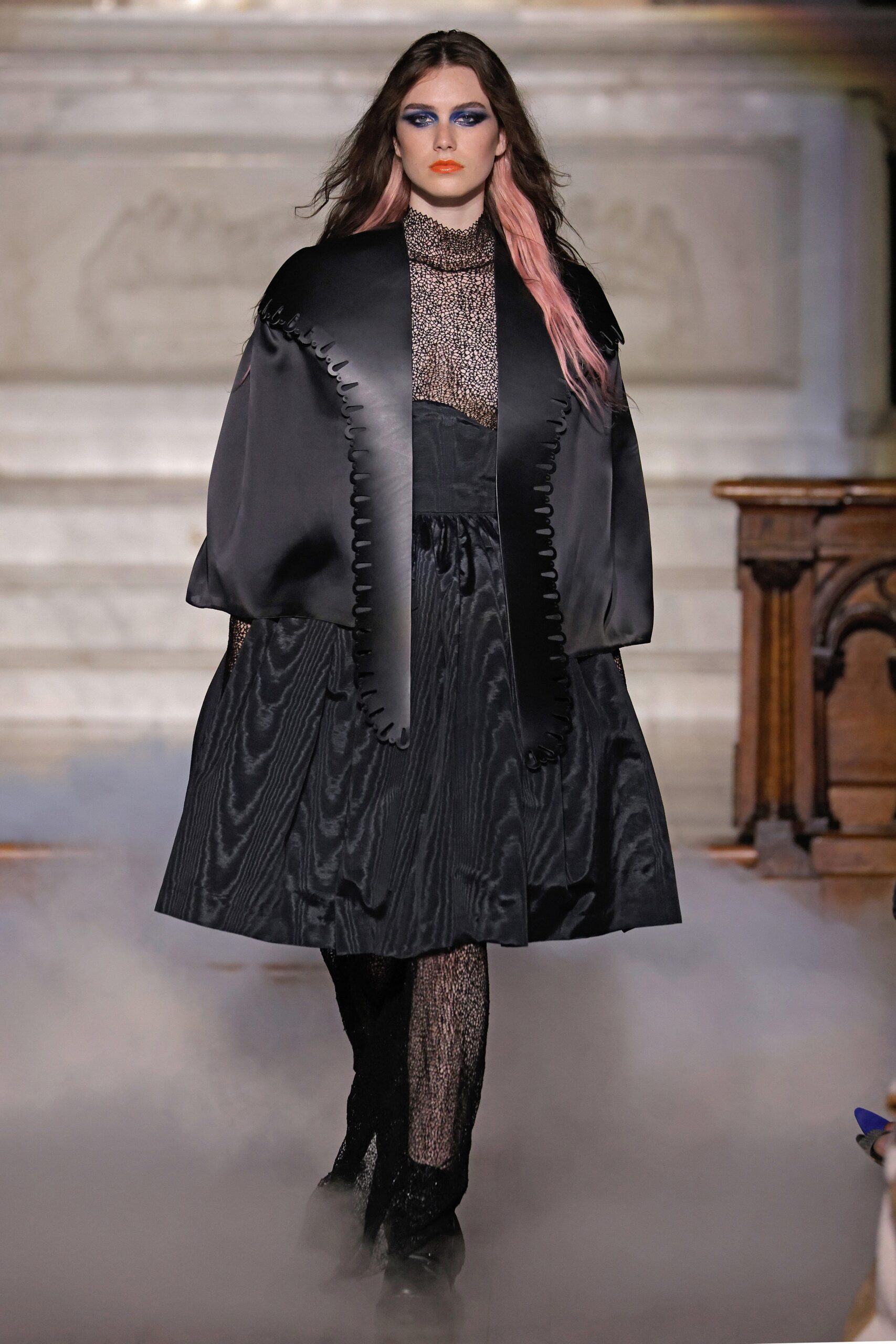 black silk coat and dress