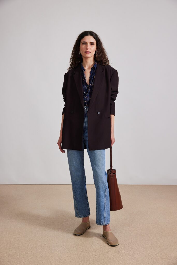 black blazer with blue shirt