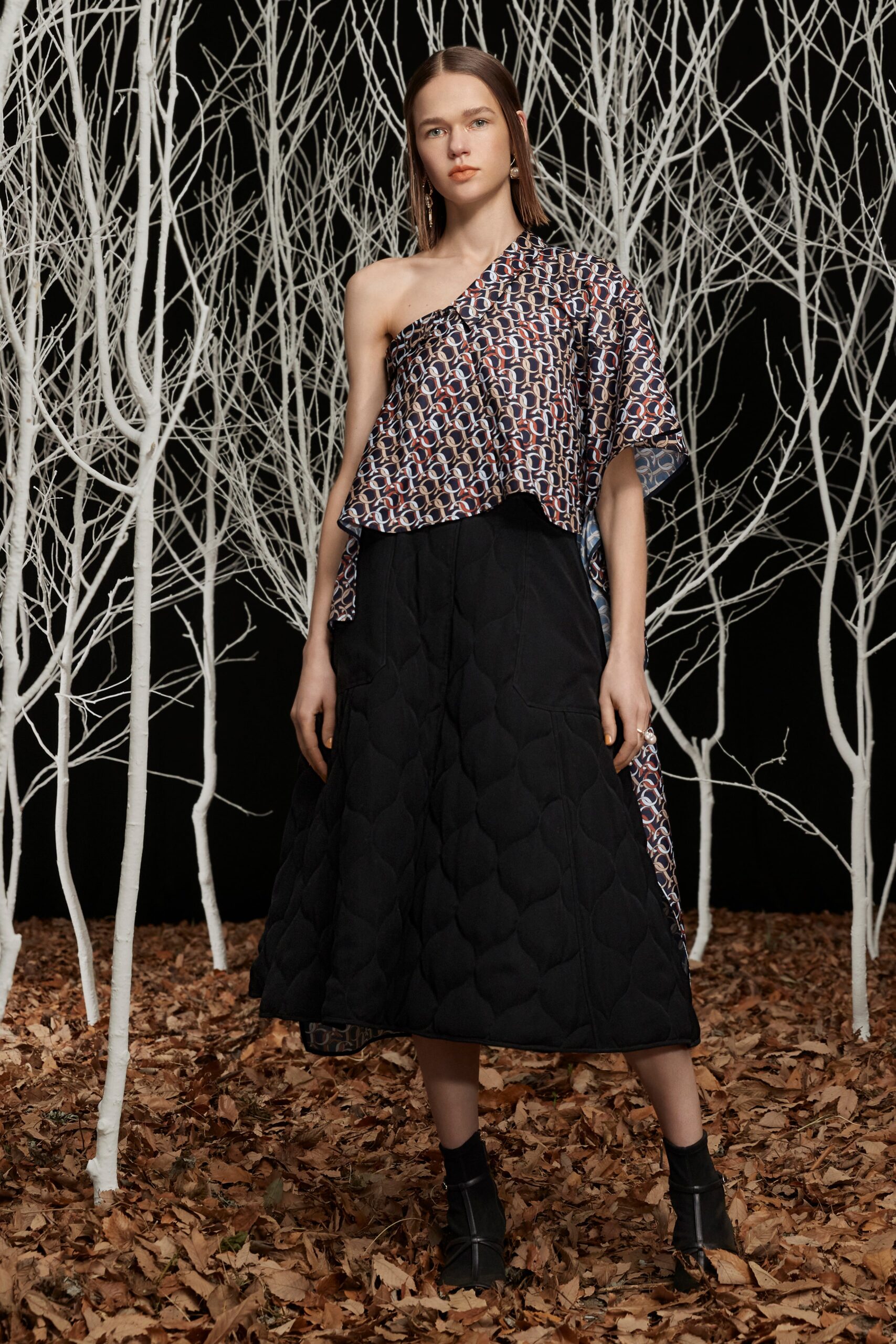 multi cotton sleeveless asymmetric relaxed printed top