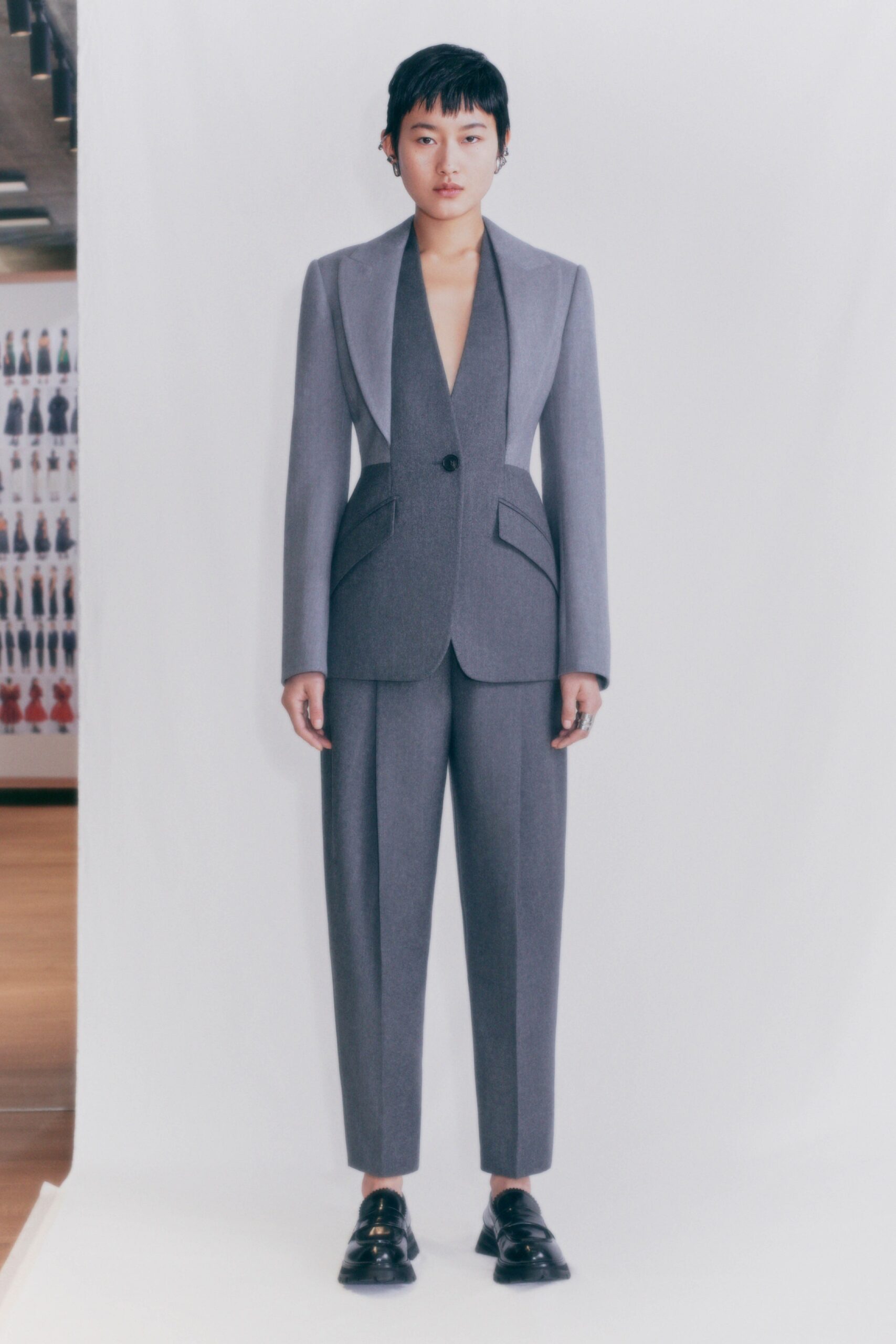gray tailored wool suit