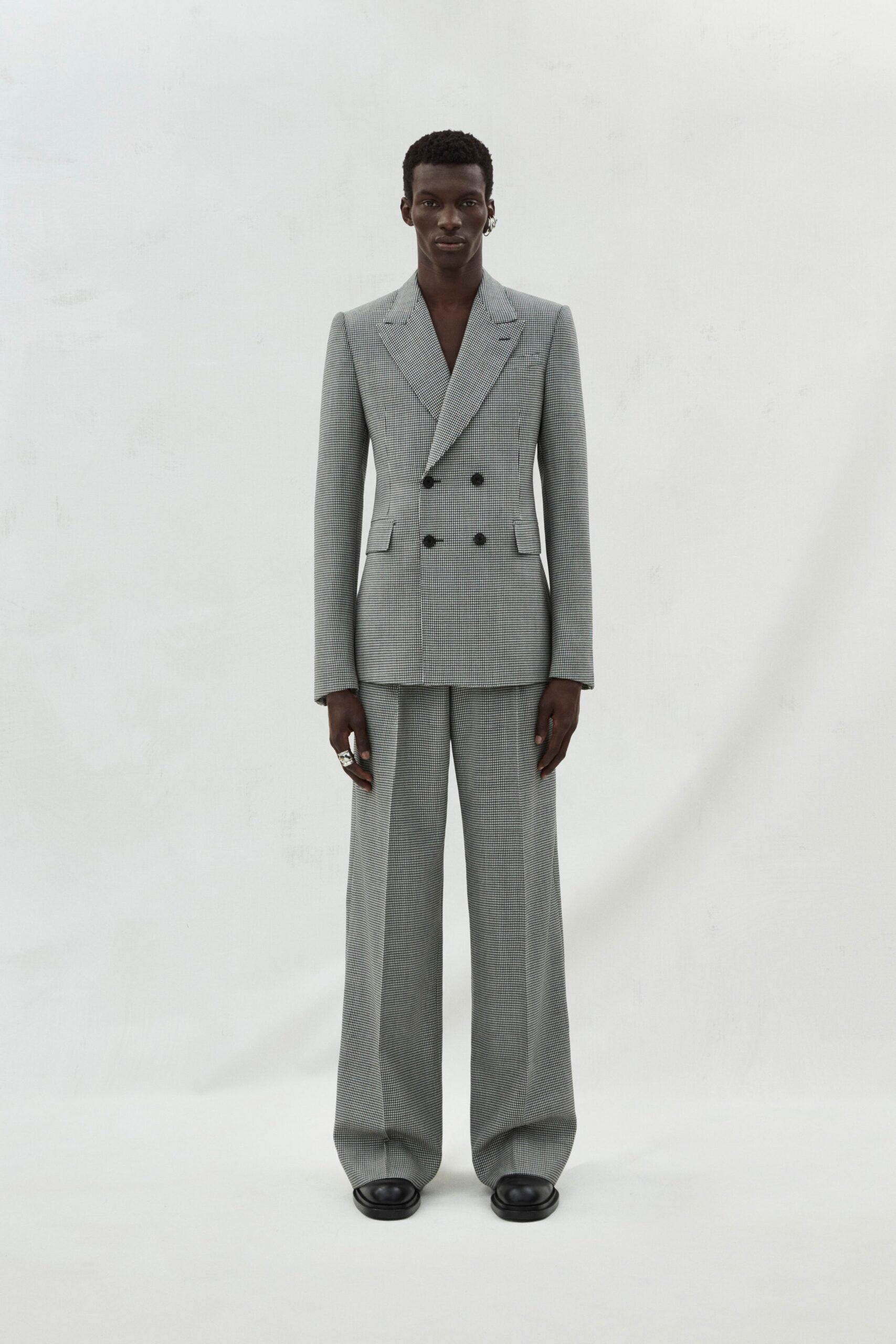 tailored gray wool suit