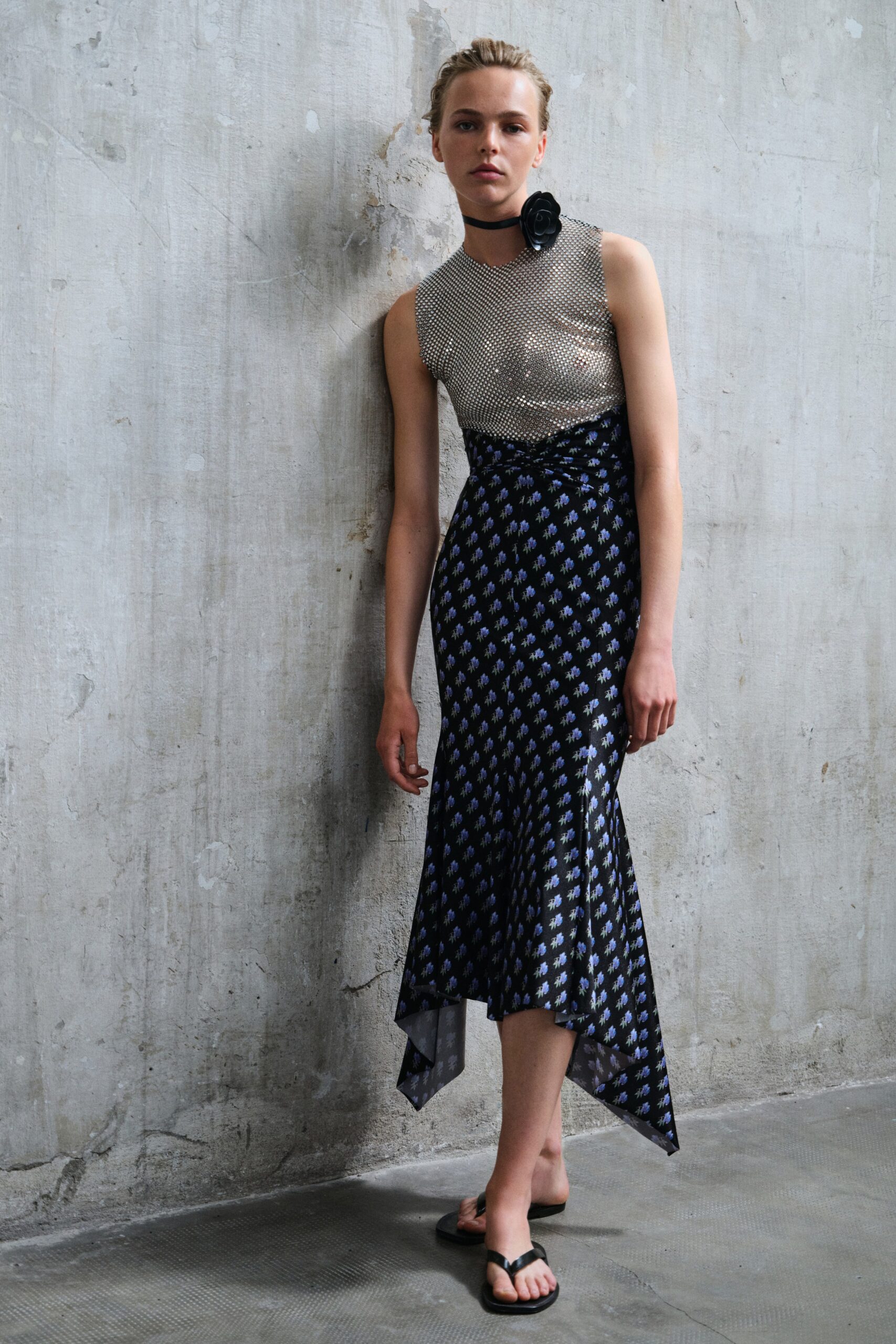 black and white asymmetric dress