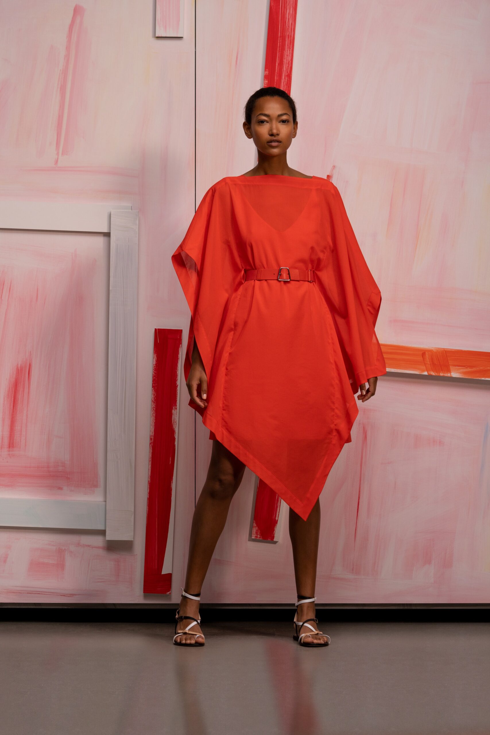 red relaxed sleeveless dress