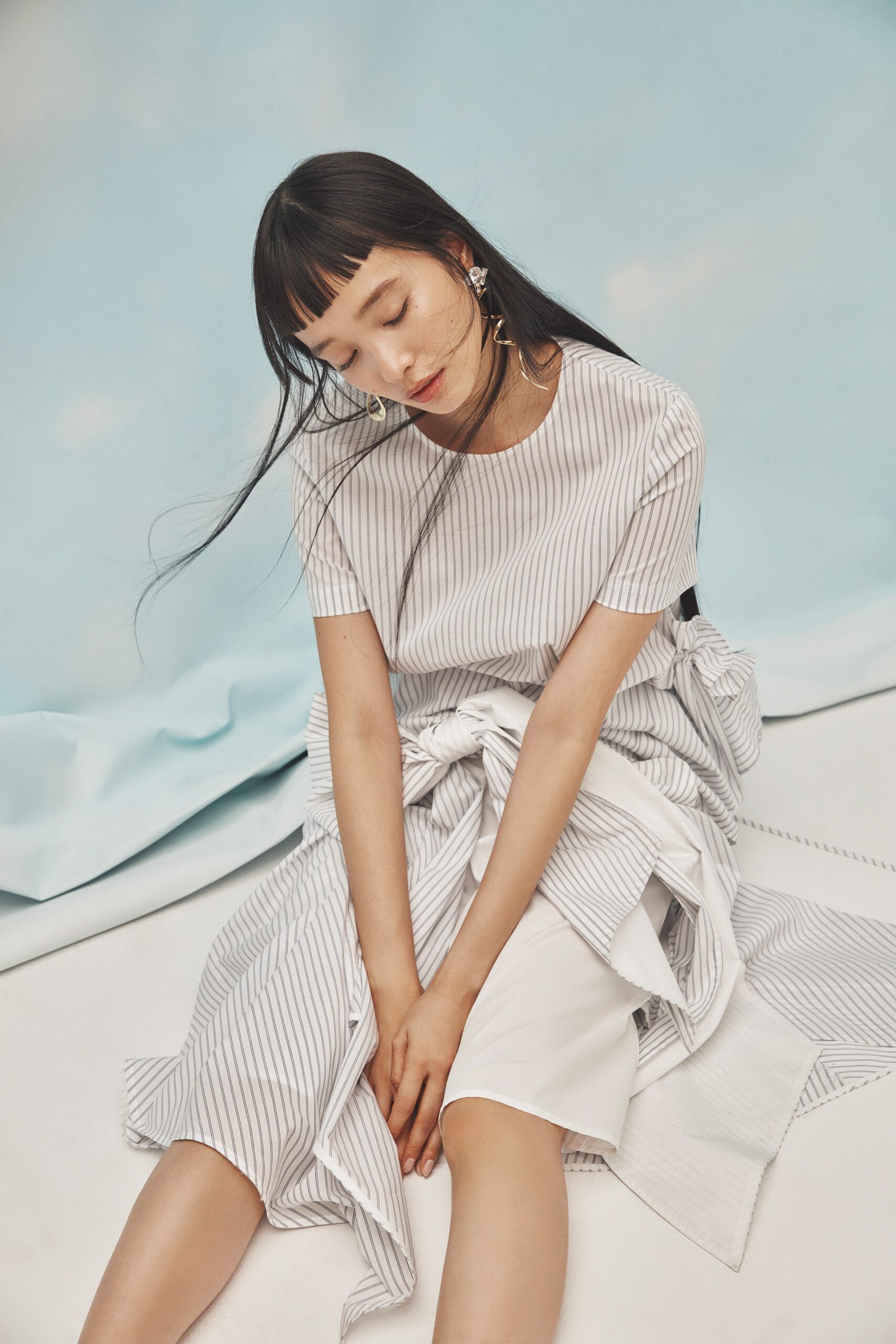 striped midi dress