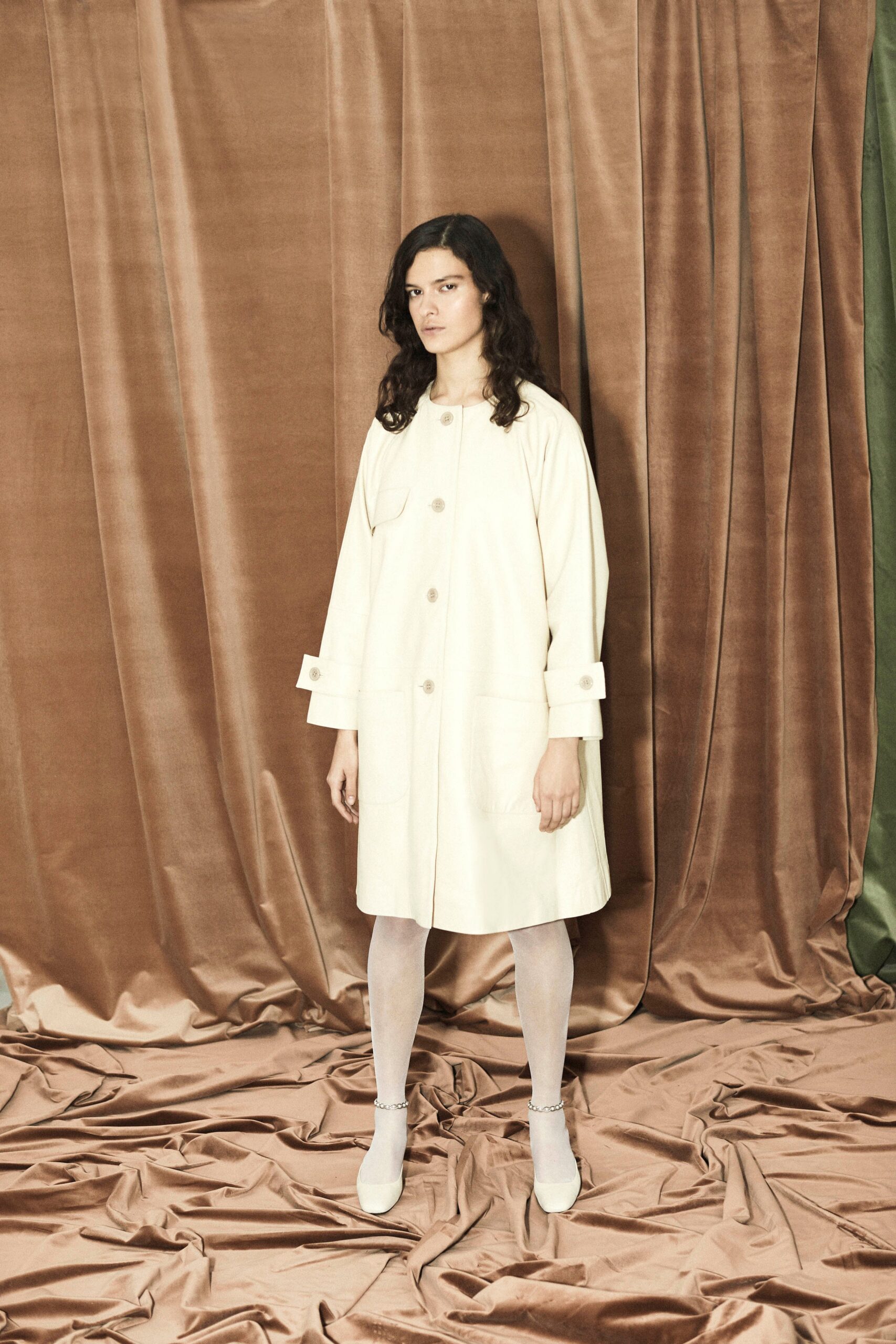 white relaxed cotton coat