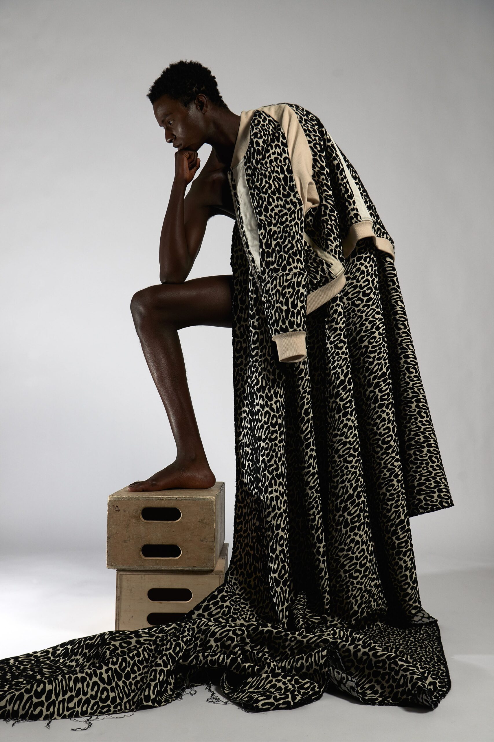 beige silk long-sleeve collared relaxed zippered jacket