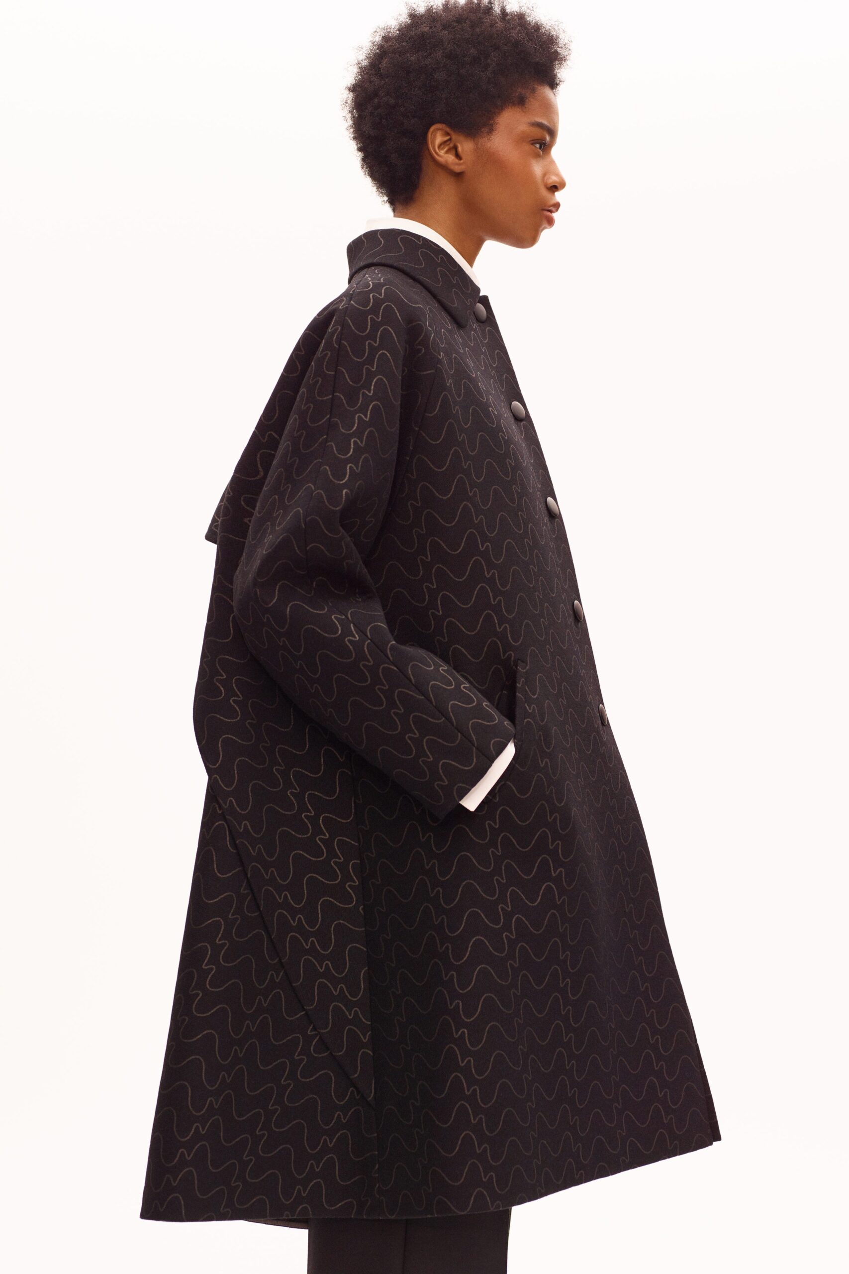 oversized black wool coat