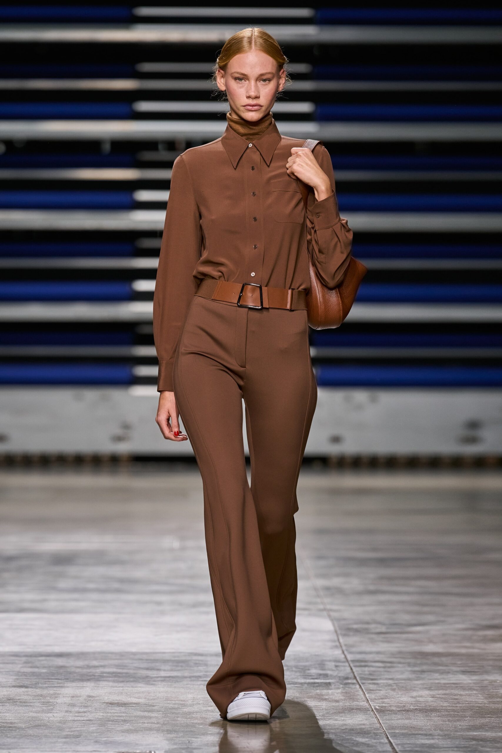 brown fitted shirt and pants