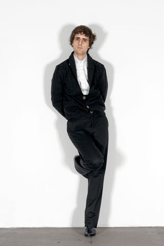 black tailored blazer with white shirt