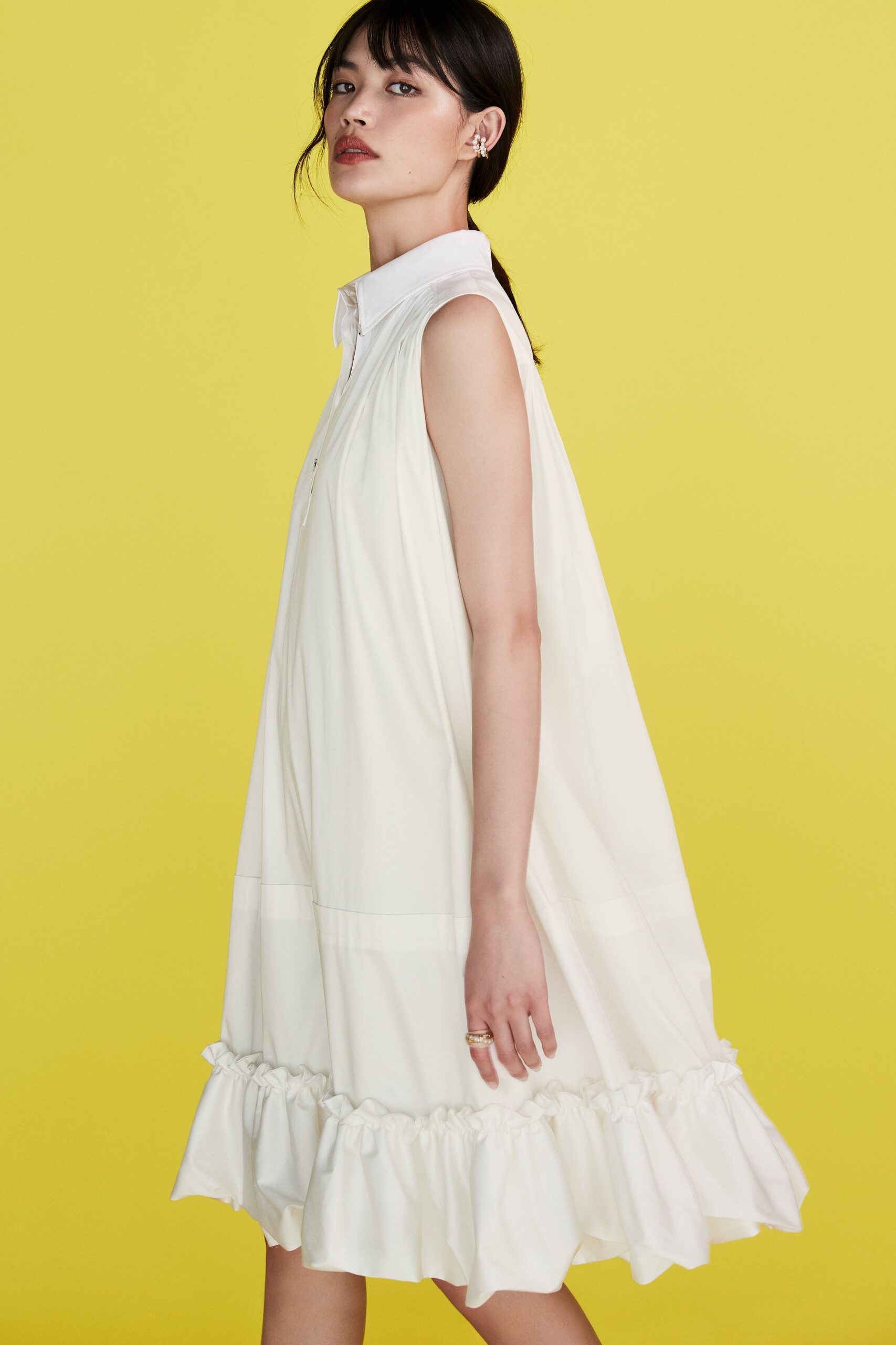 white relaxed sleeveless dress