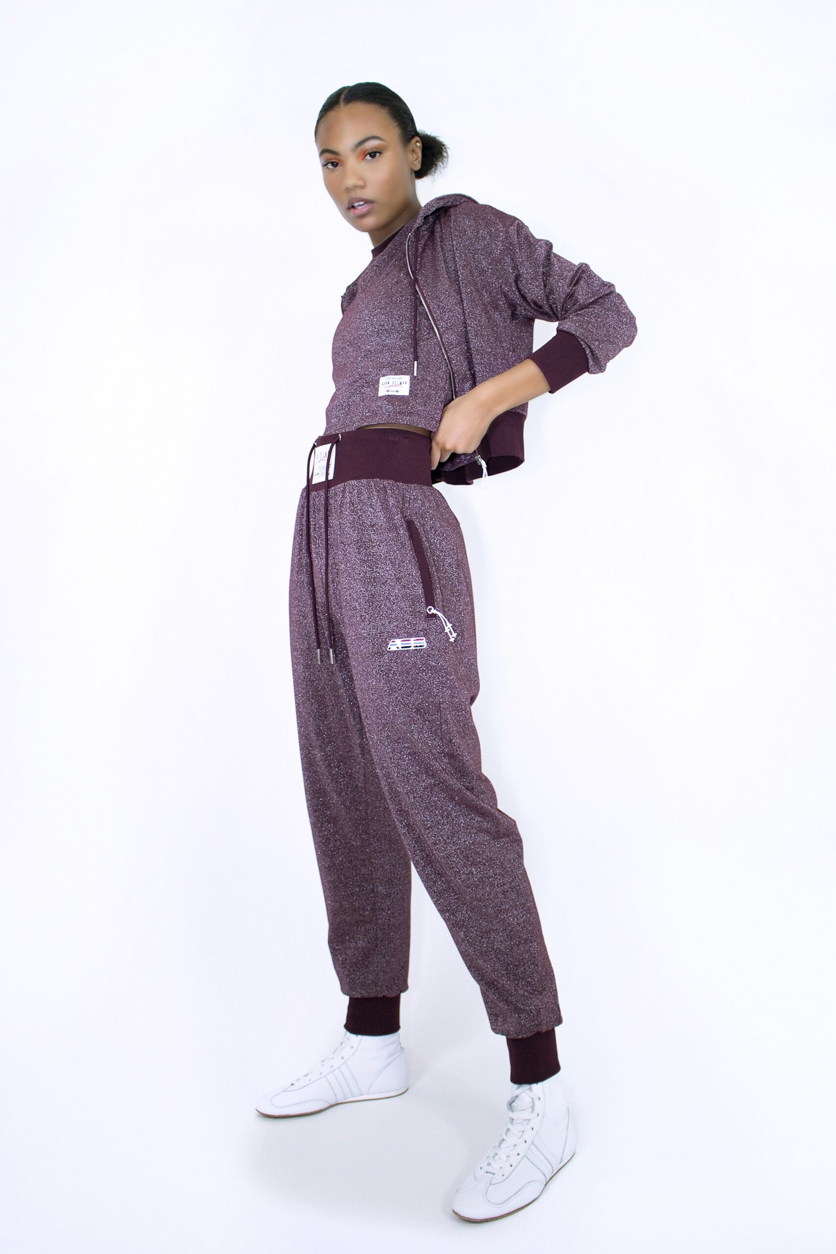 purple relaxed hoodie and pants