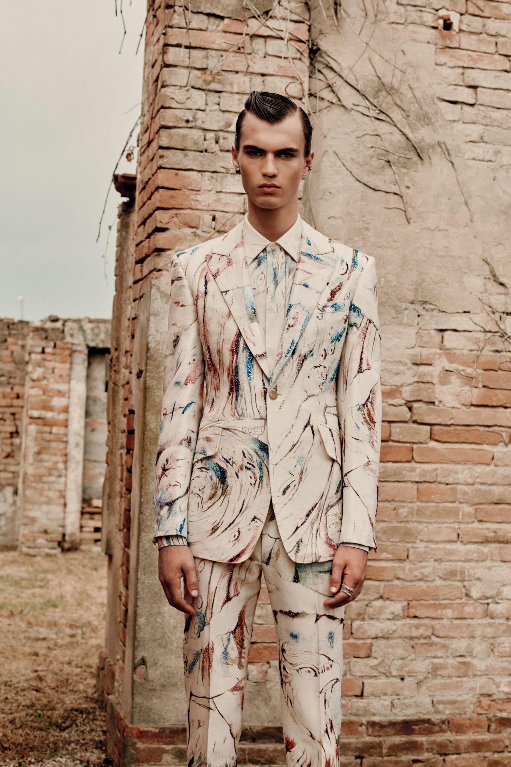 printed tailored suit