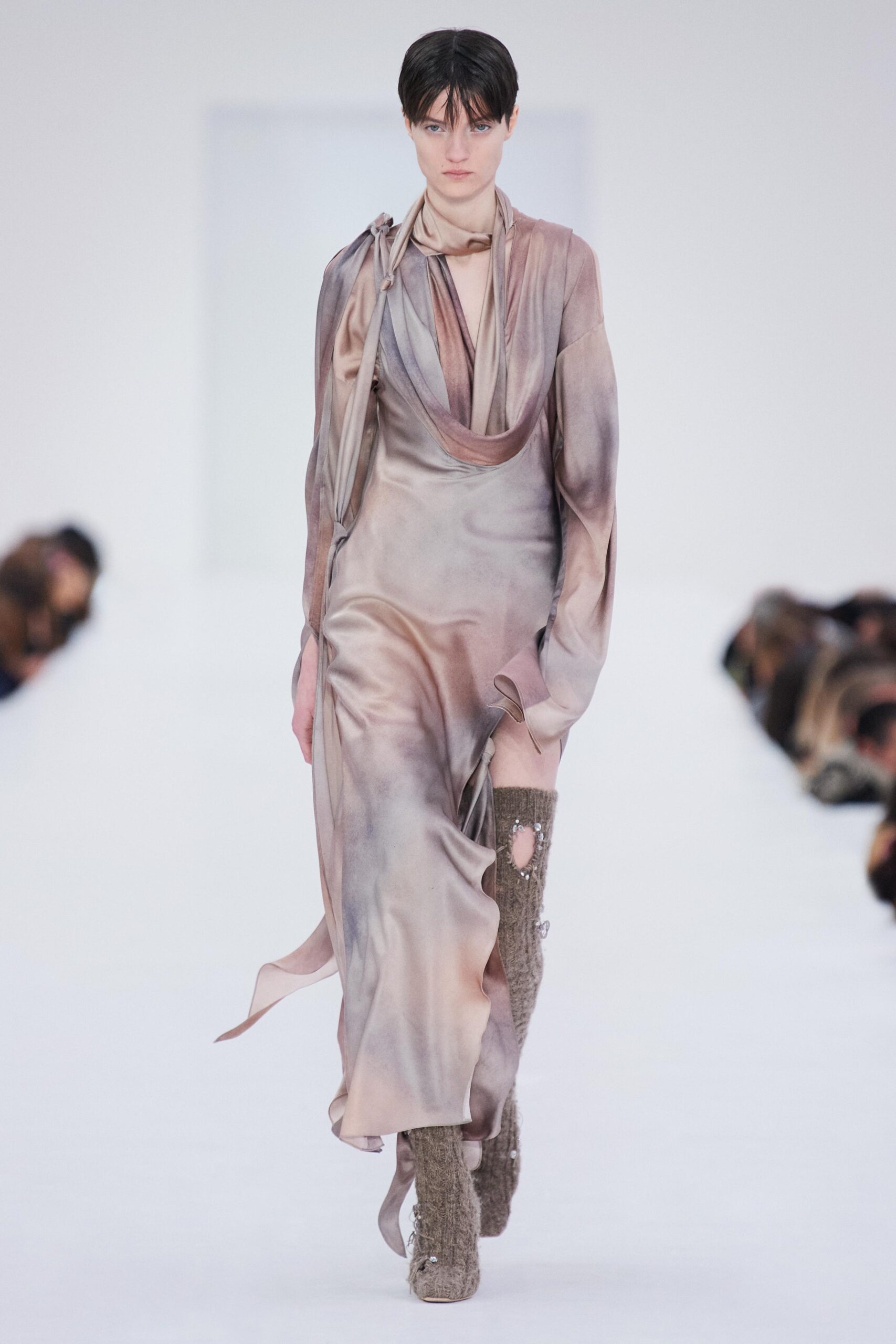 flowing pink silk maxi dress