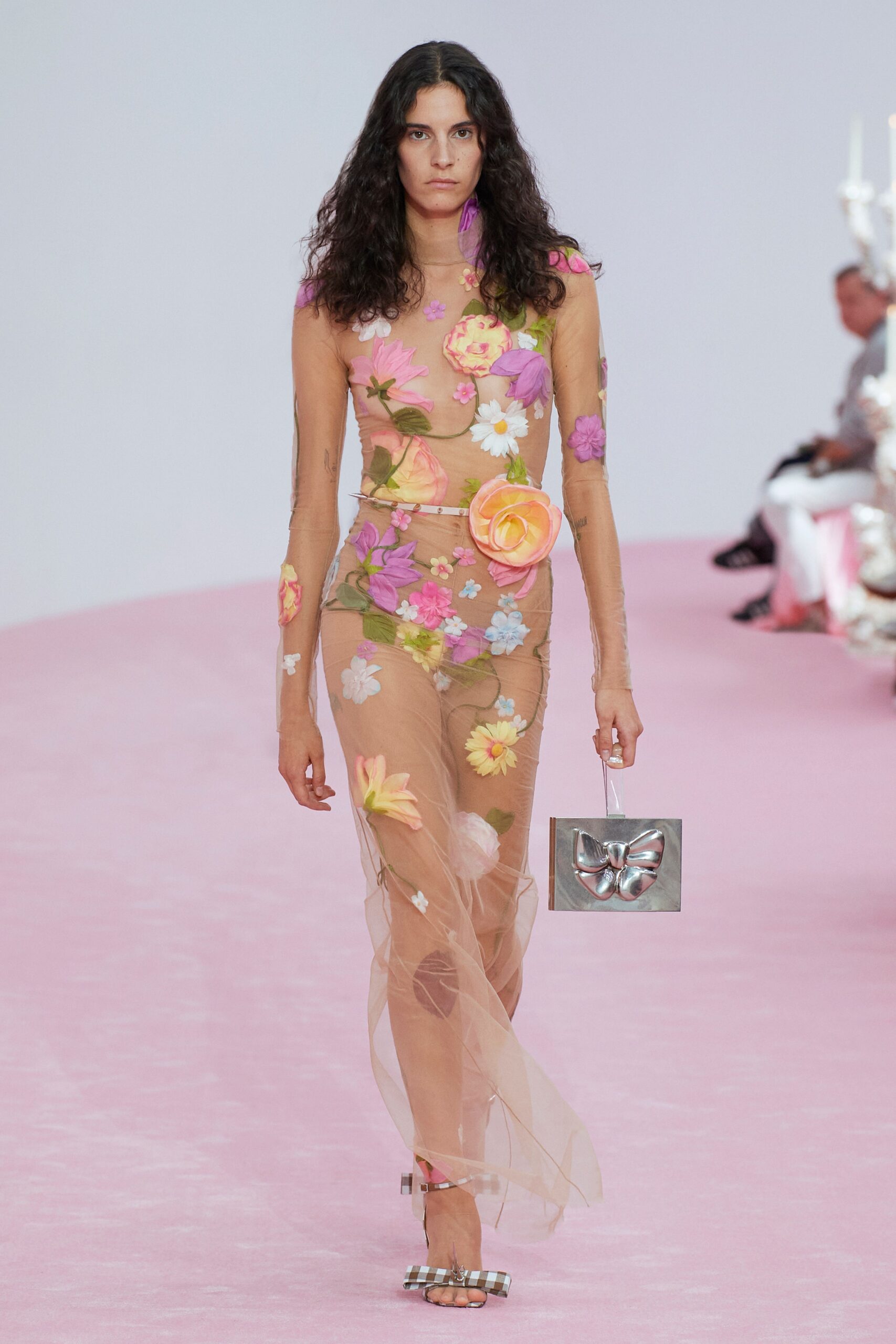 sheer floral maxi dress