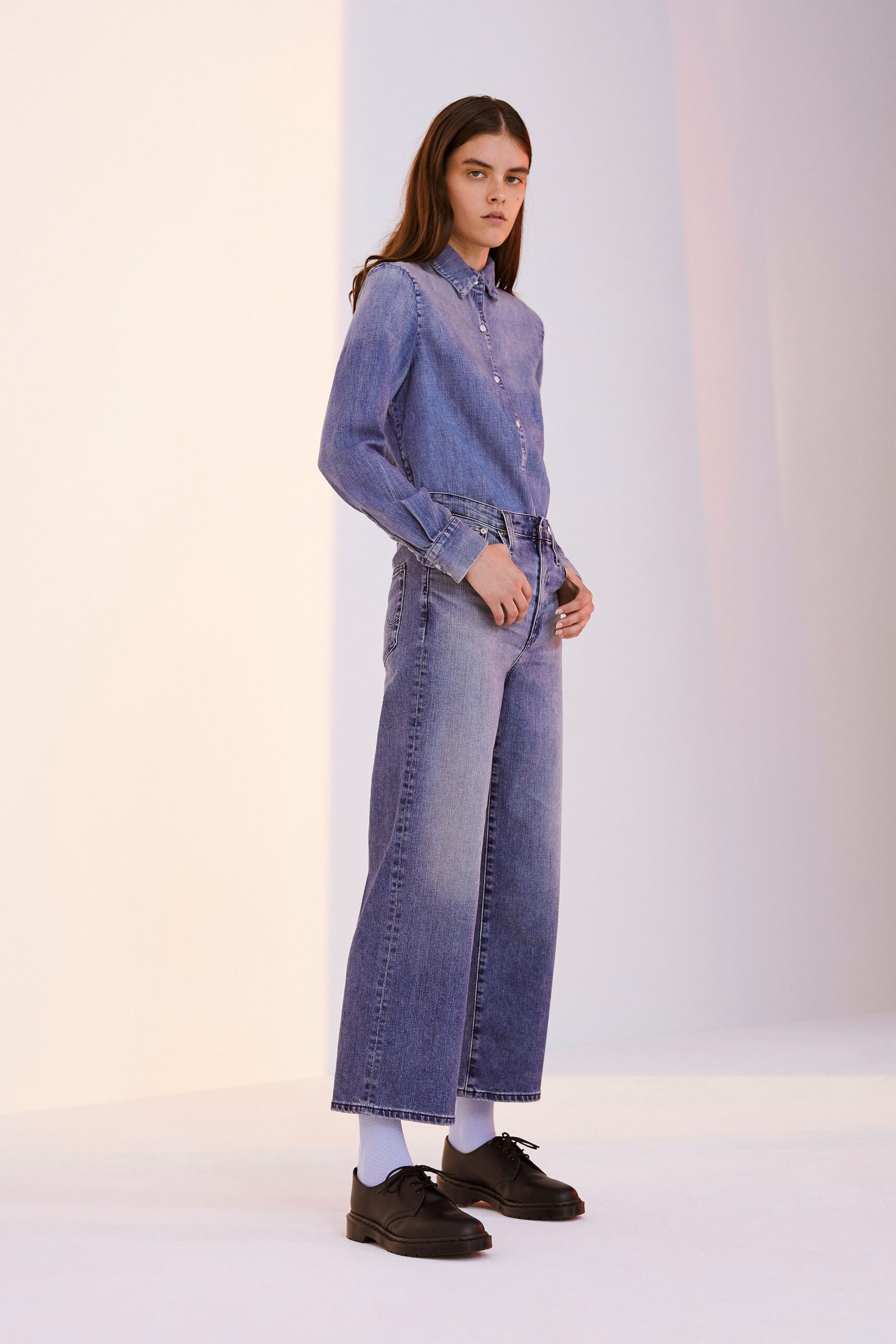 blue denim shirt and pants