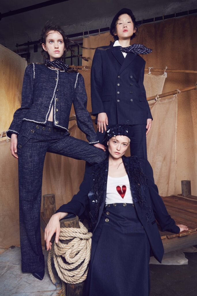 blue tailored blazer and pants