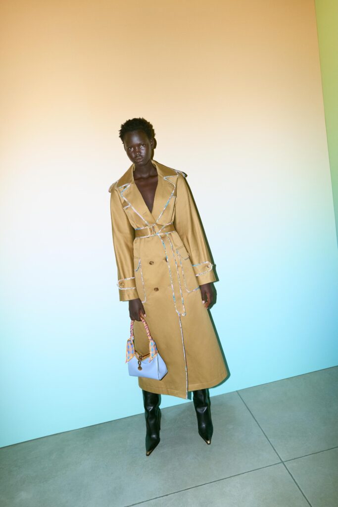 brown fitted trench coat