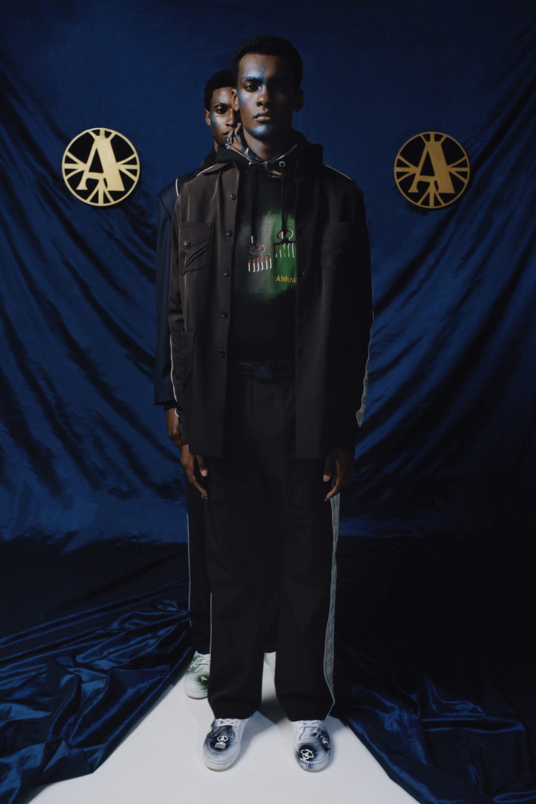 black relaxed jacket with hoodie