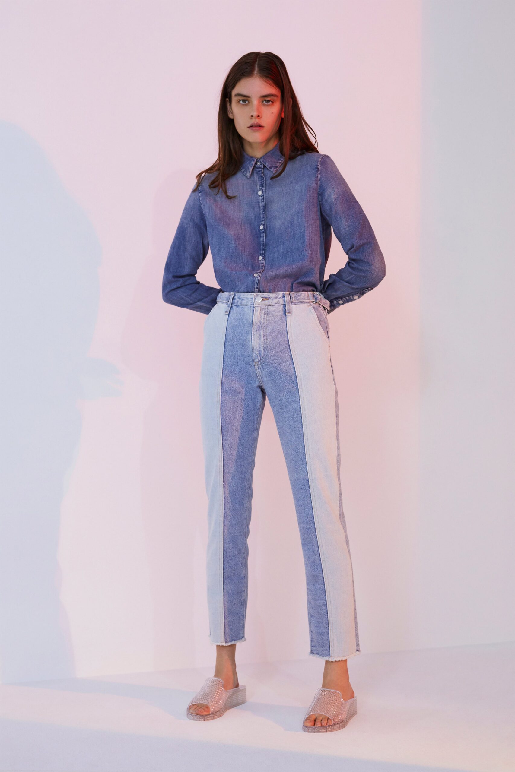 blue denim shirt and pants