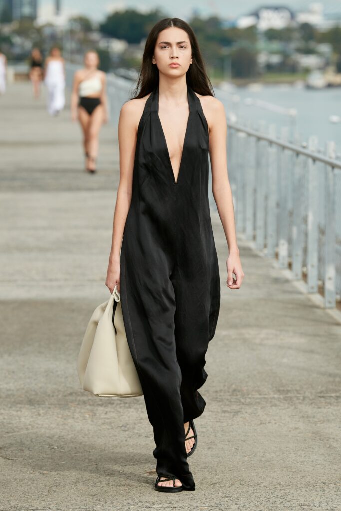 black silk sleeveless jumpsuit