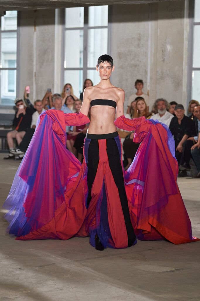 red purple black layered dress