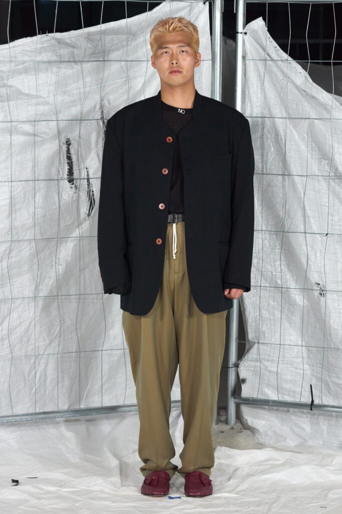 oversized black blazer with relaxed pants