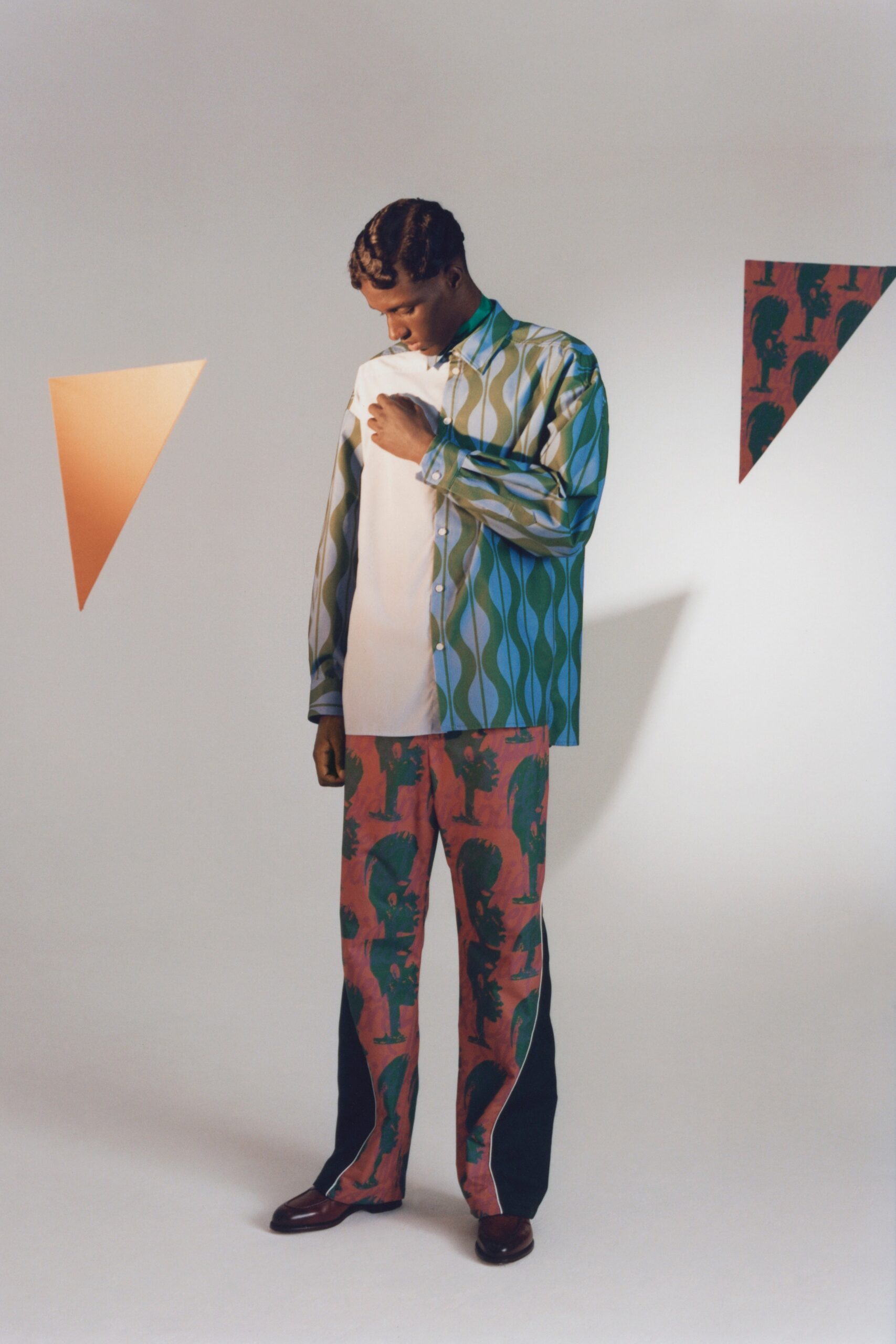 printed shirt and pants