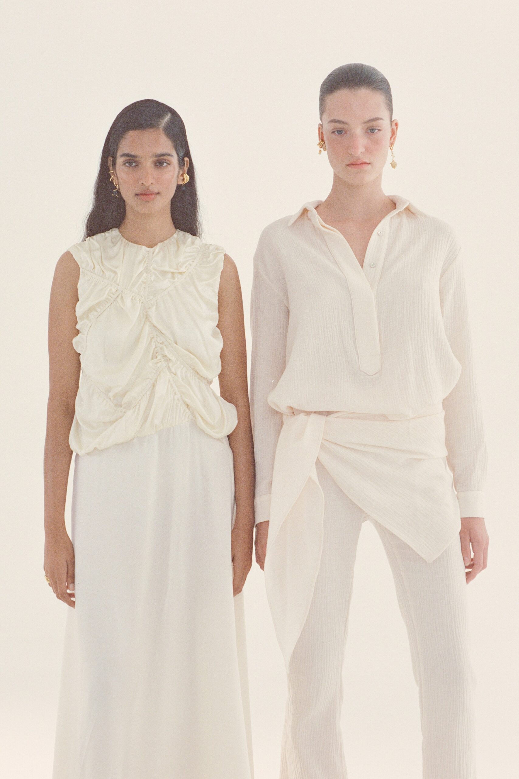 ivory cotton relaxed straight-leg pants