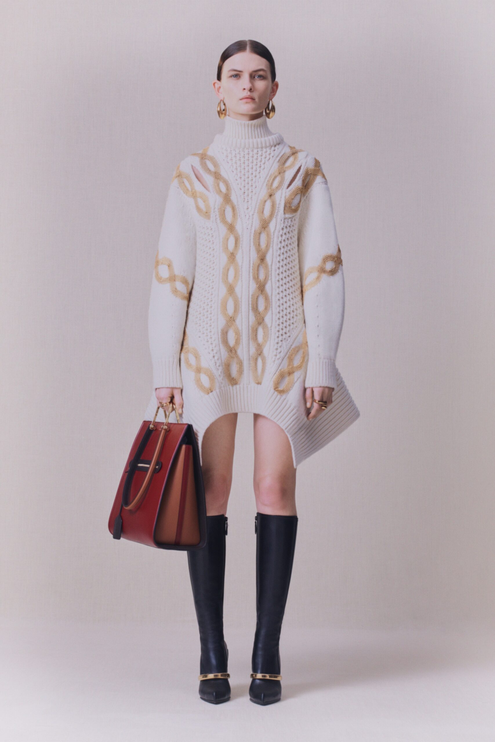 oversized white wool dress