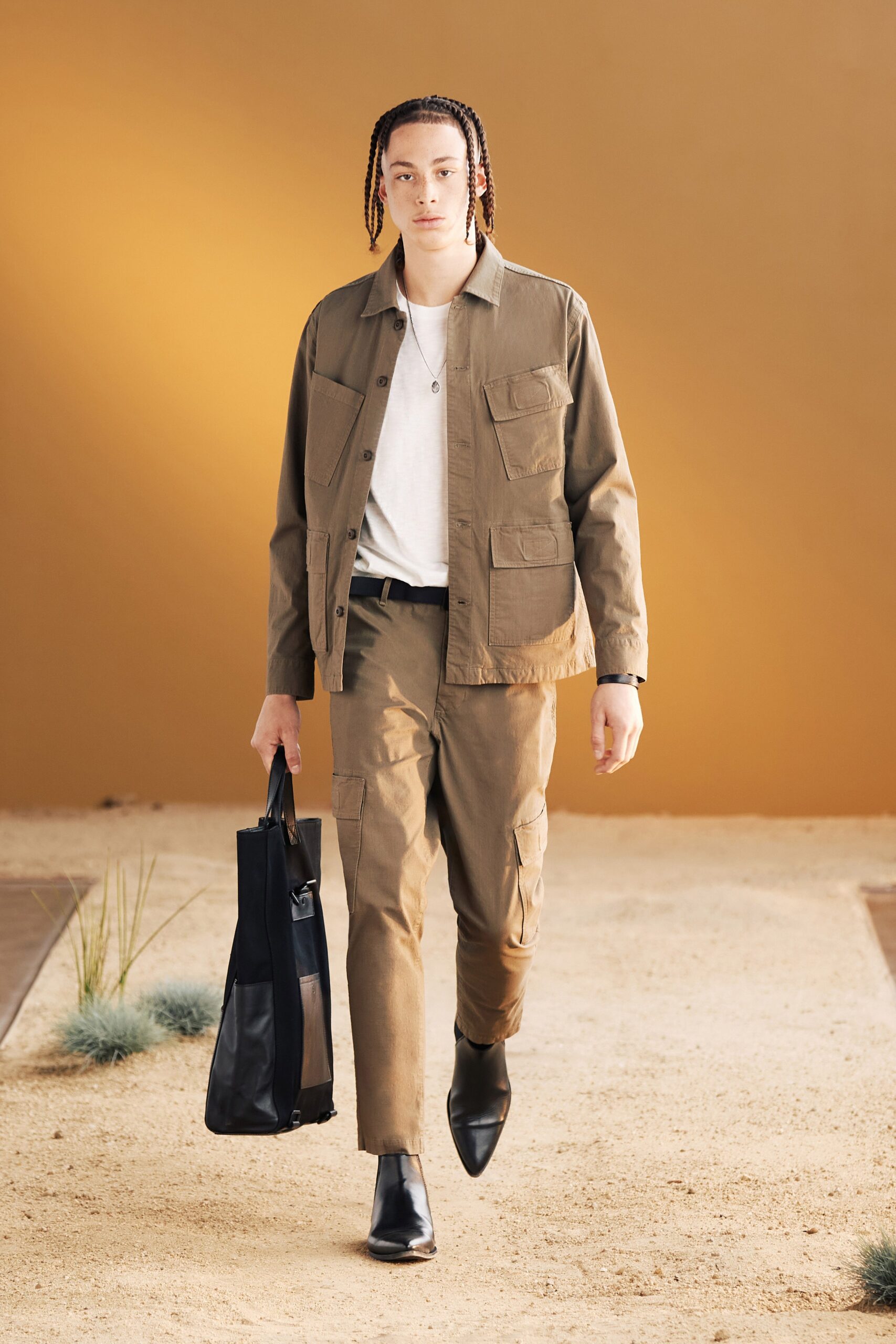 brown cotton relaxed jacket