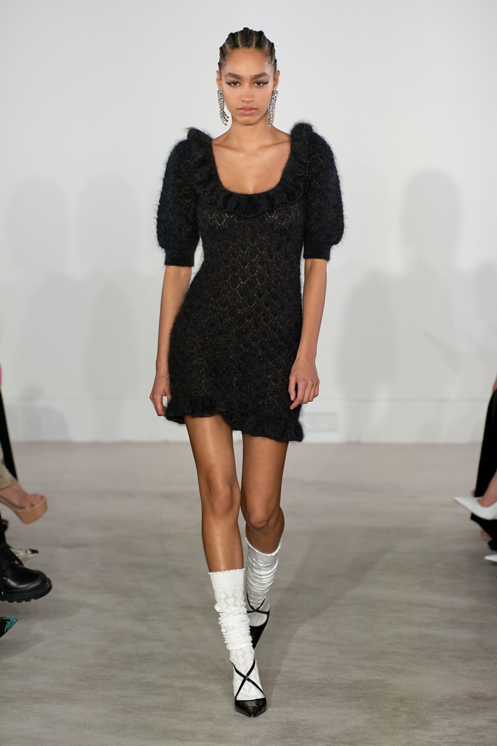 black fitted mini dress