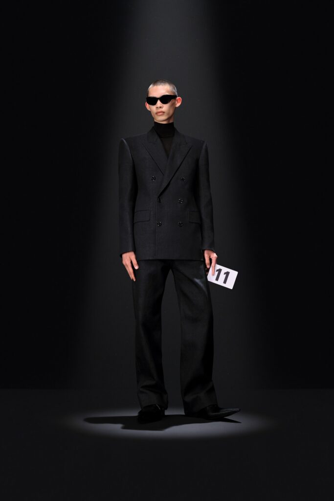 black tailored blazer and pants