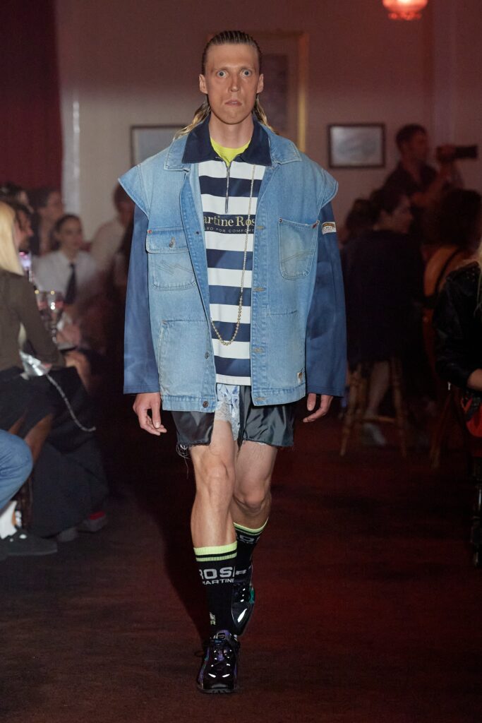 oversized denim jacket with shorts