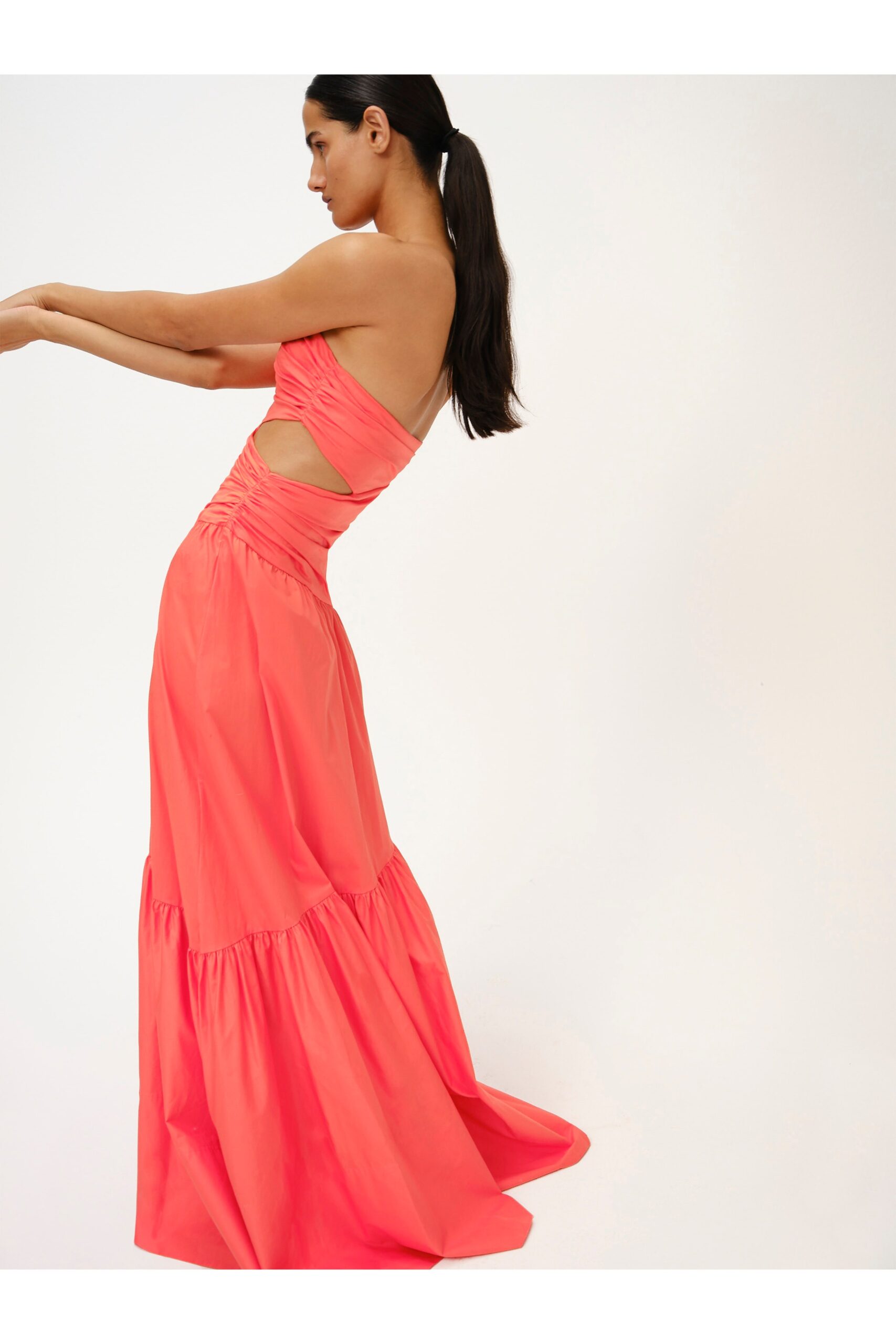 pink cotton fitted gown