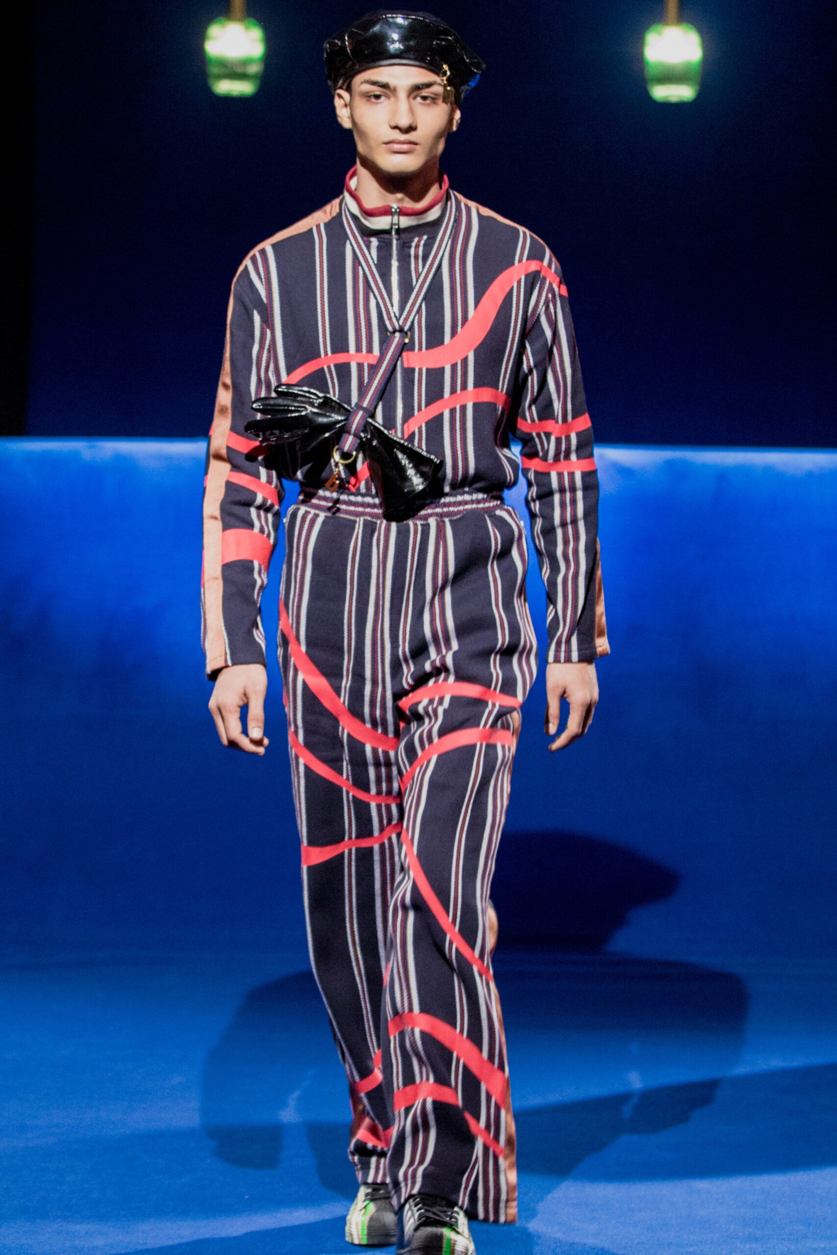 black and red printed jumpsuit