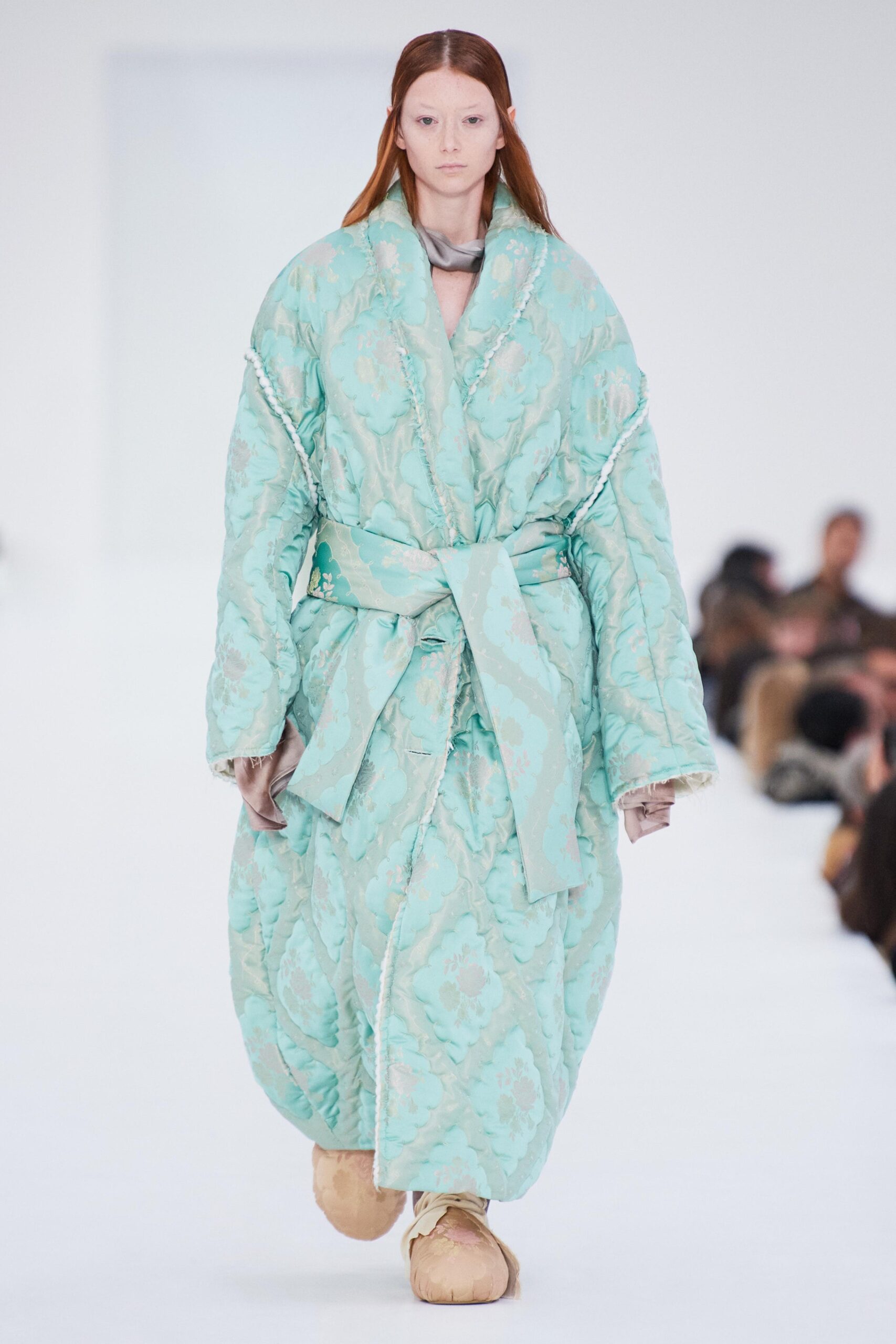 mint quilted relaxed coat