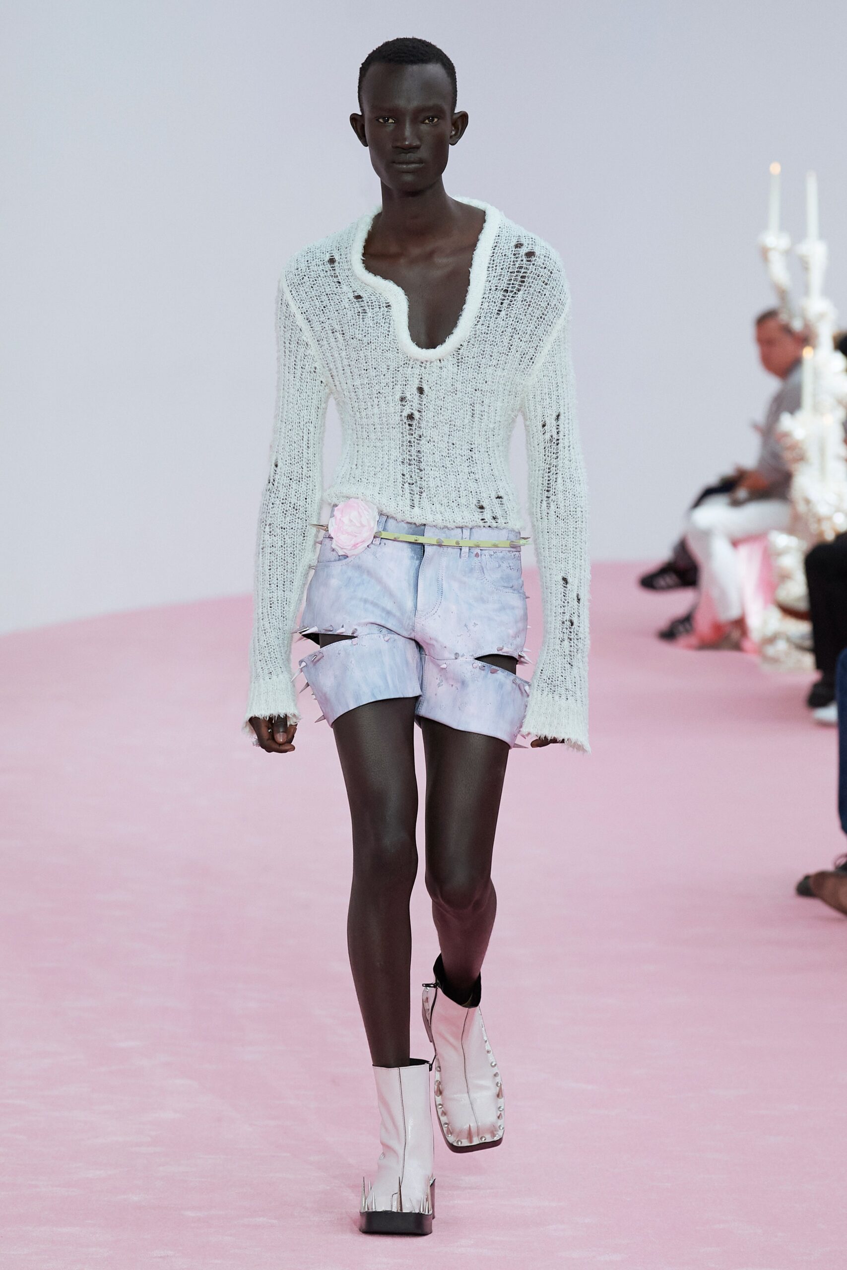 blue denim fitted zippered short shorts